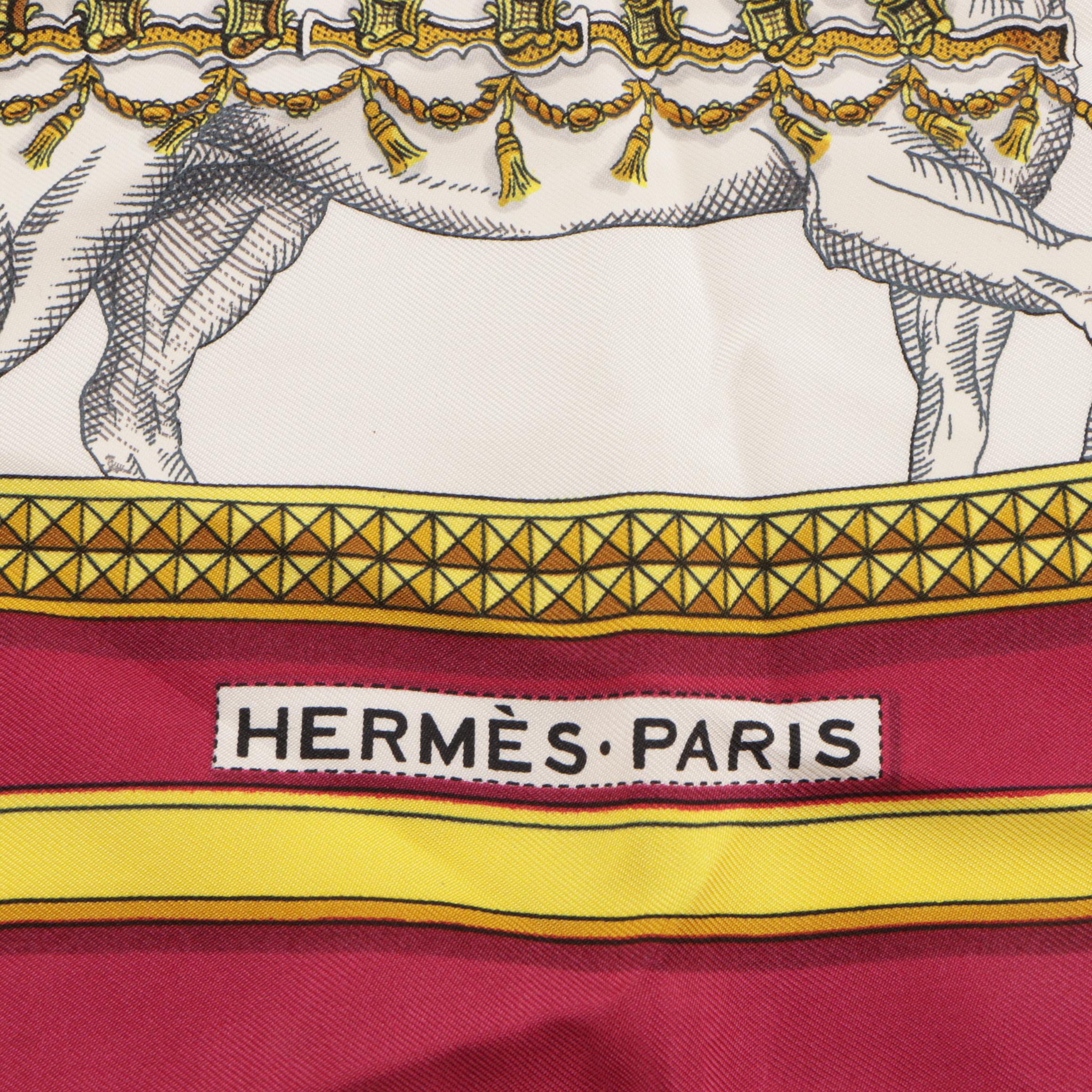 Hermès "Grand Apparat" Scarf 90 in Silk Twill