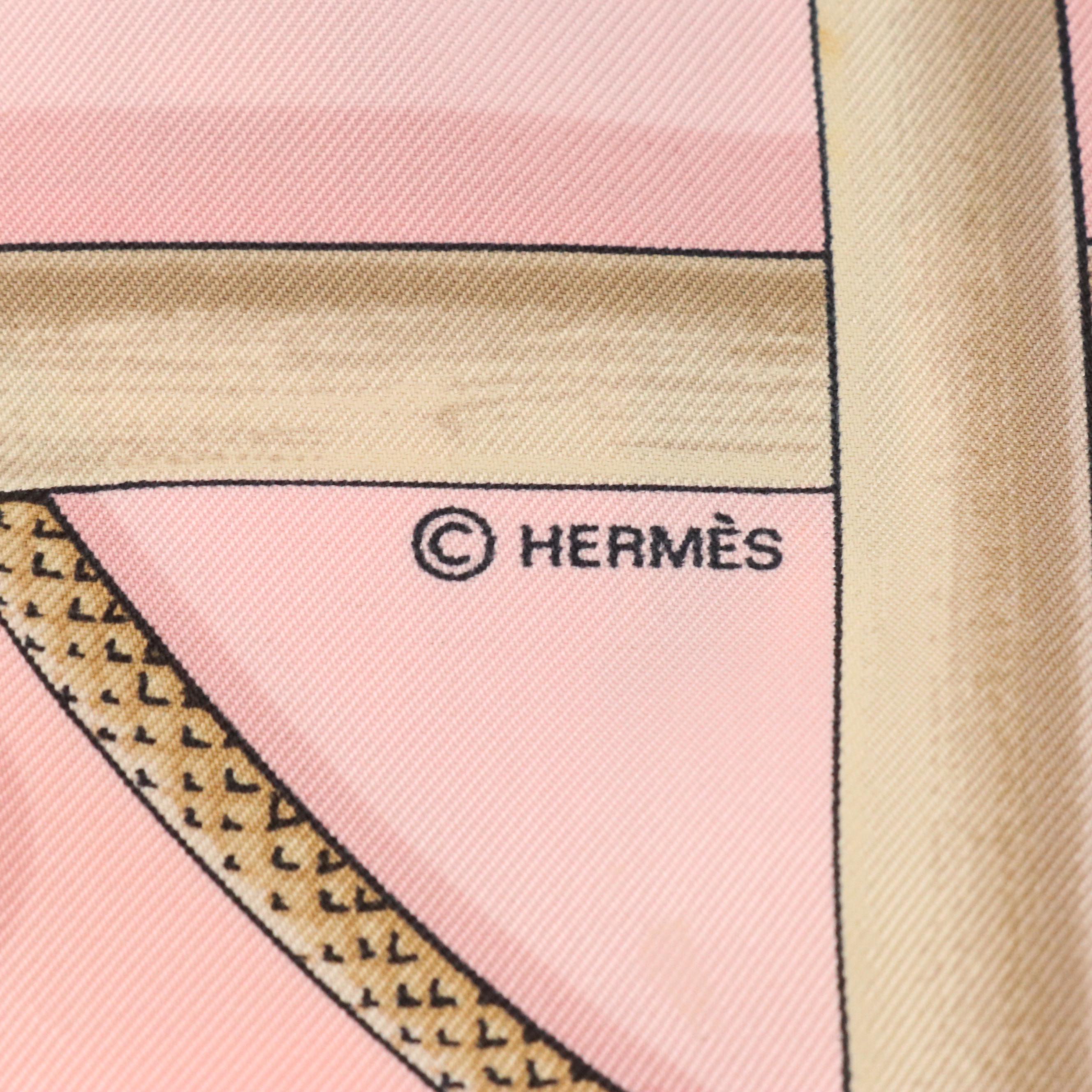 Hermès "Cannes et Pommeaux" Scarf 90 in Silk Twill