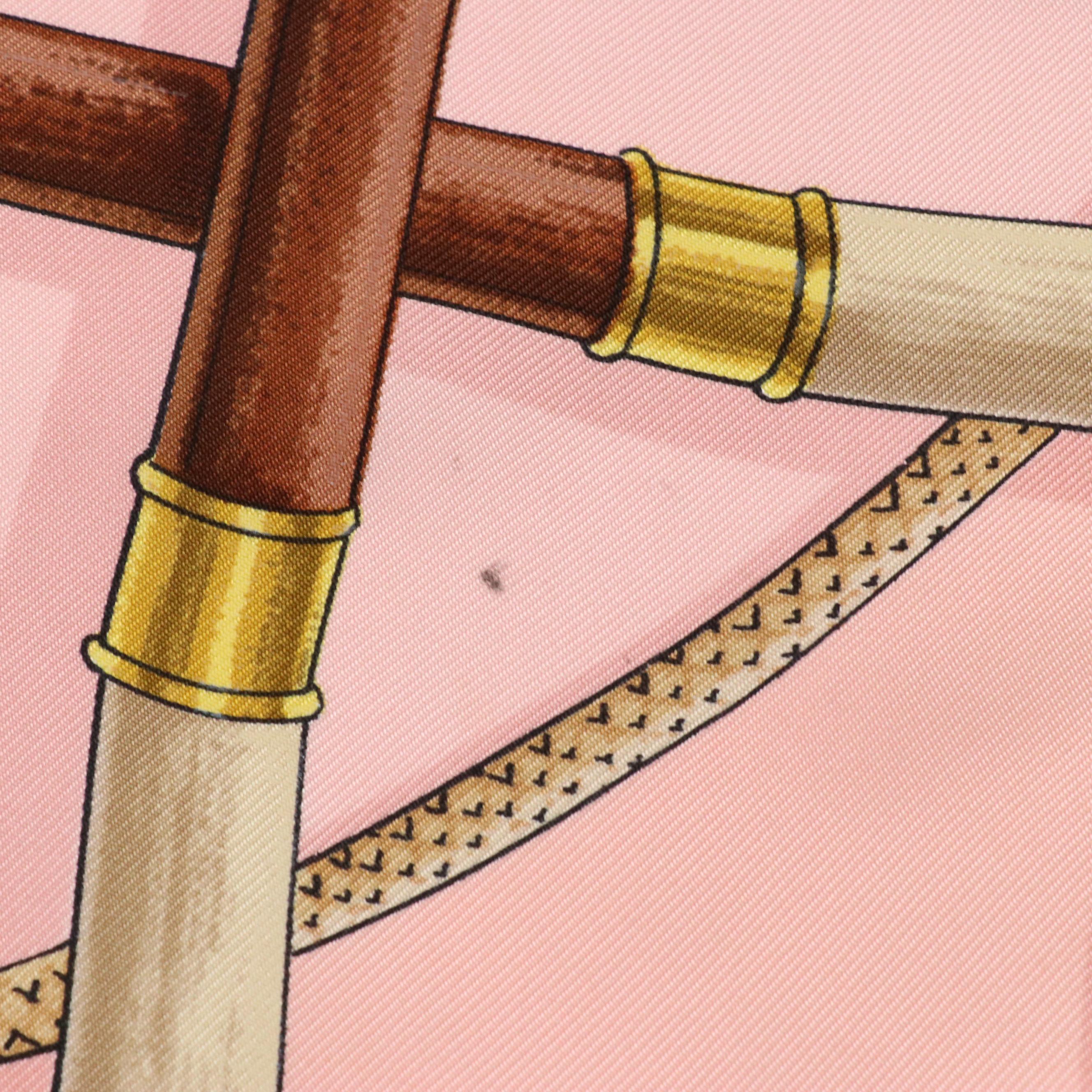 Hermès "Cannes et Pommeaux" Scarf 90 in Silk Twill