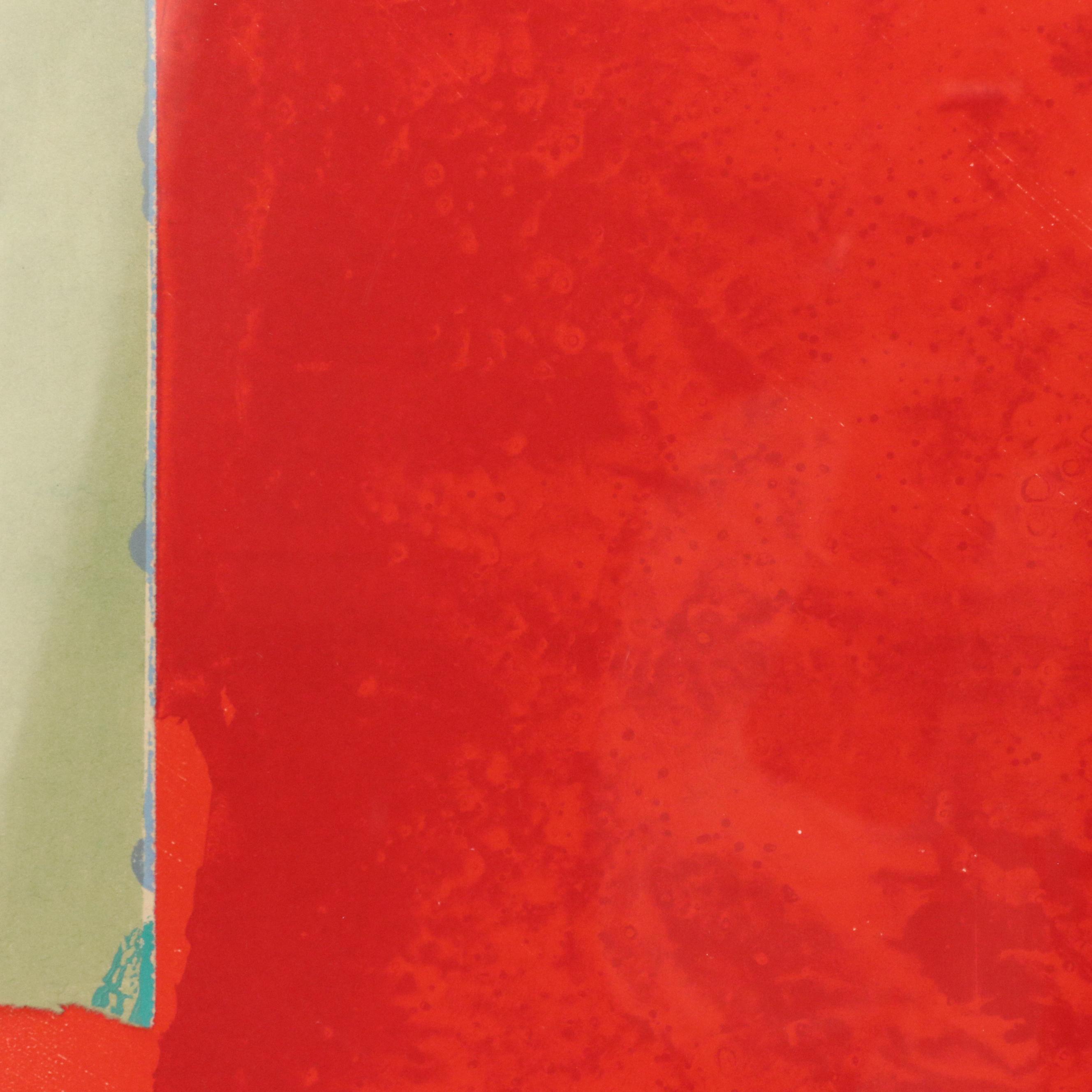 Michael A. Nushawg Abstract Lithograph in Red "The Last Dancer," 1979