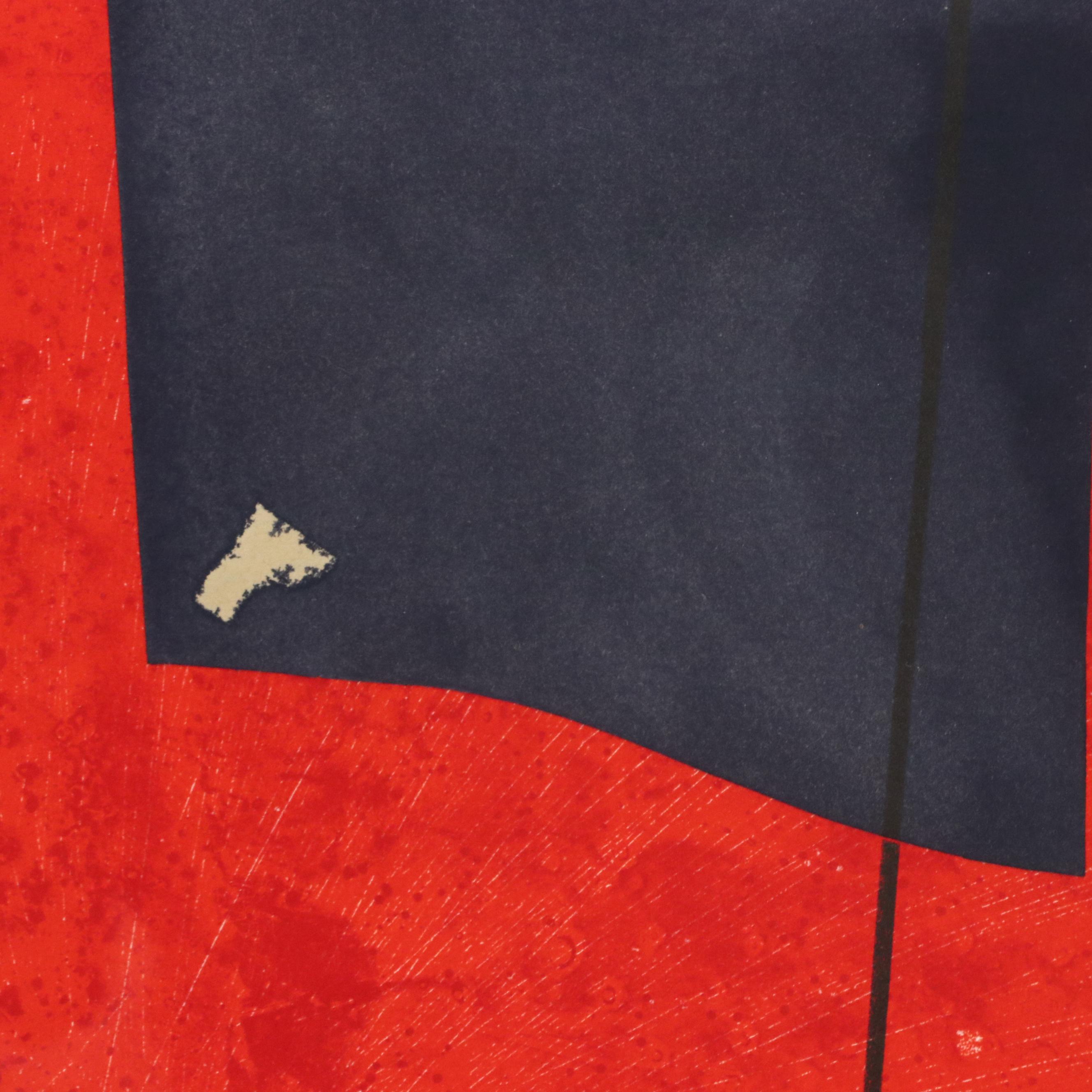 Michael A. Nushawg Abstract Lithograph in Red "The Last Dancer," 1979