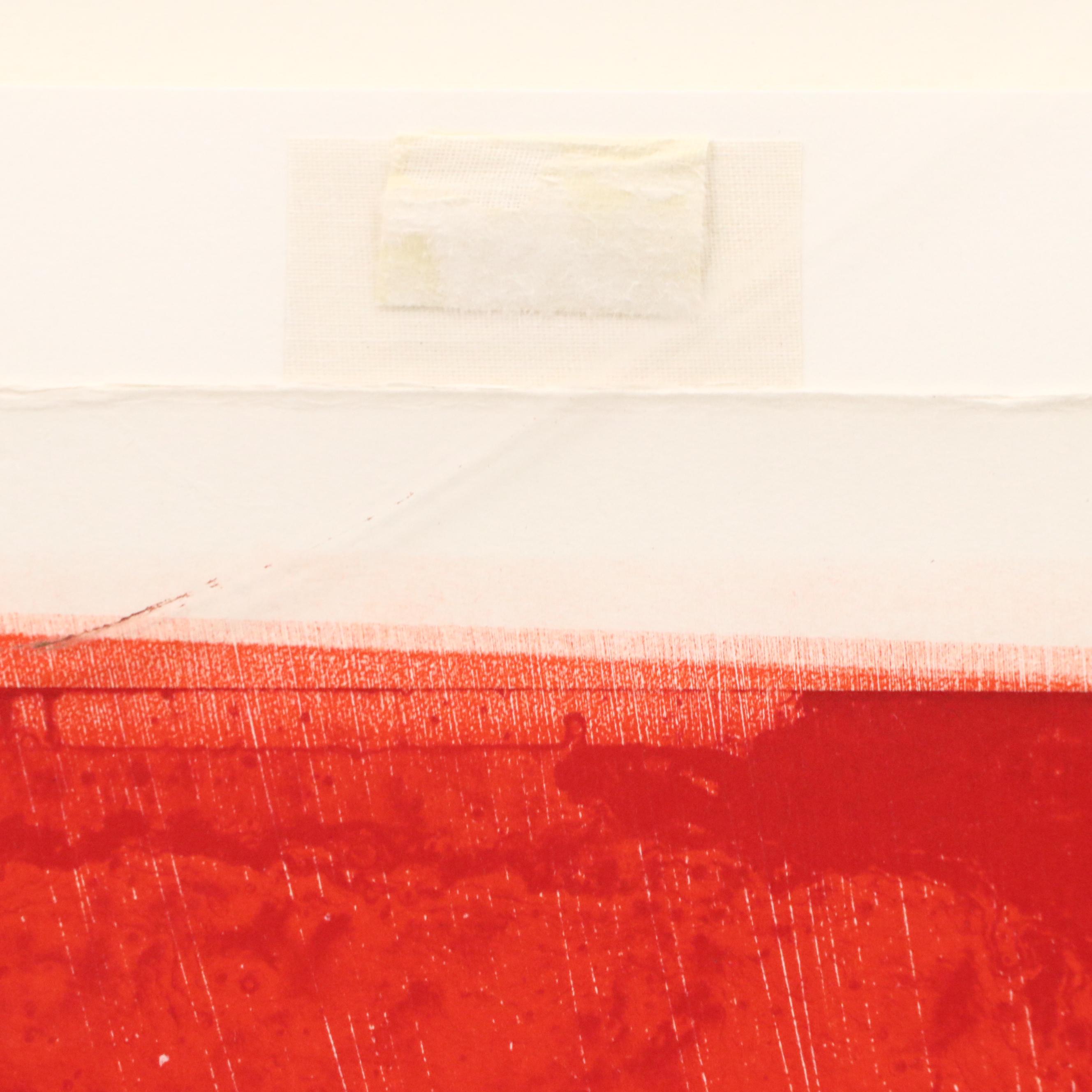 Michael A. Nushawg Abstract Lithograph in Red "The Last Dancer," 1979