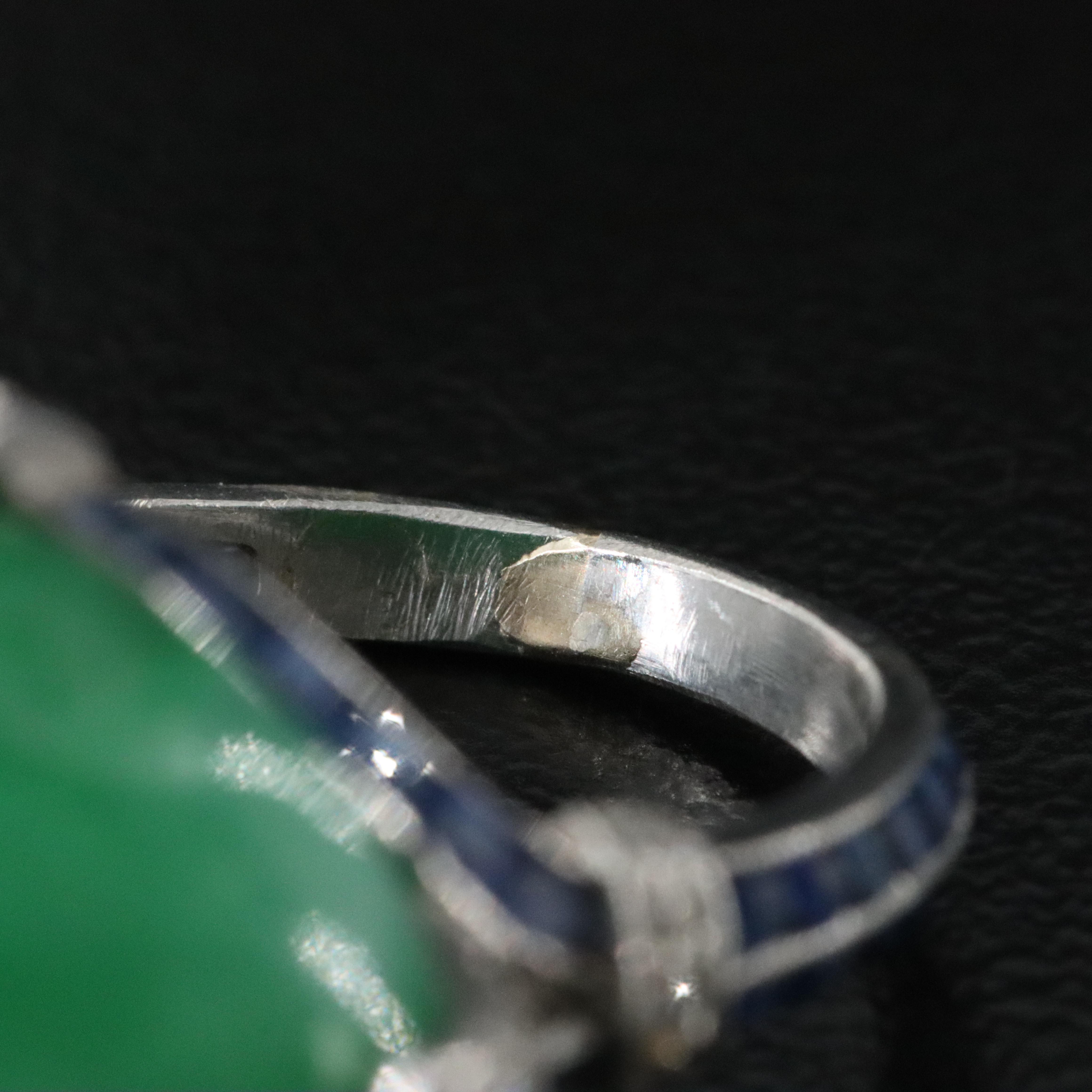Antique Platinum Jadeite and Diamond Ring