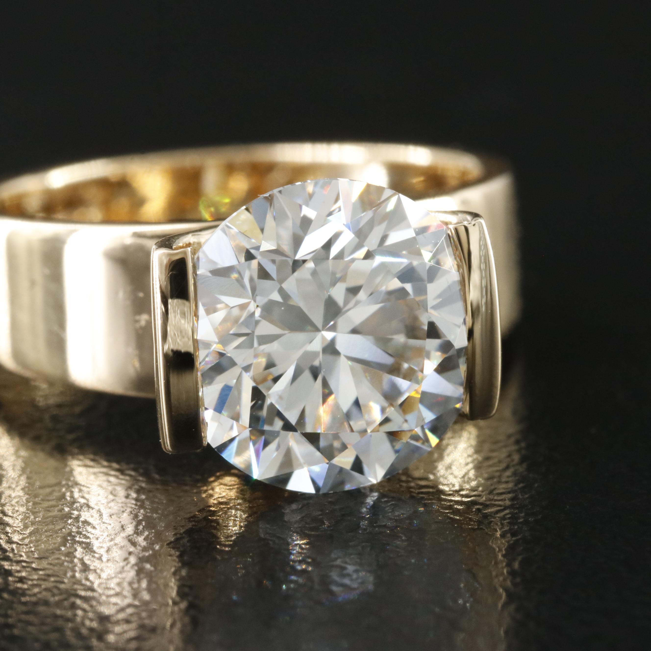 18K 4.03 CT Lab Grown Diamond Solitaire Ring with IGI Report