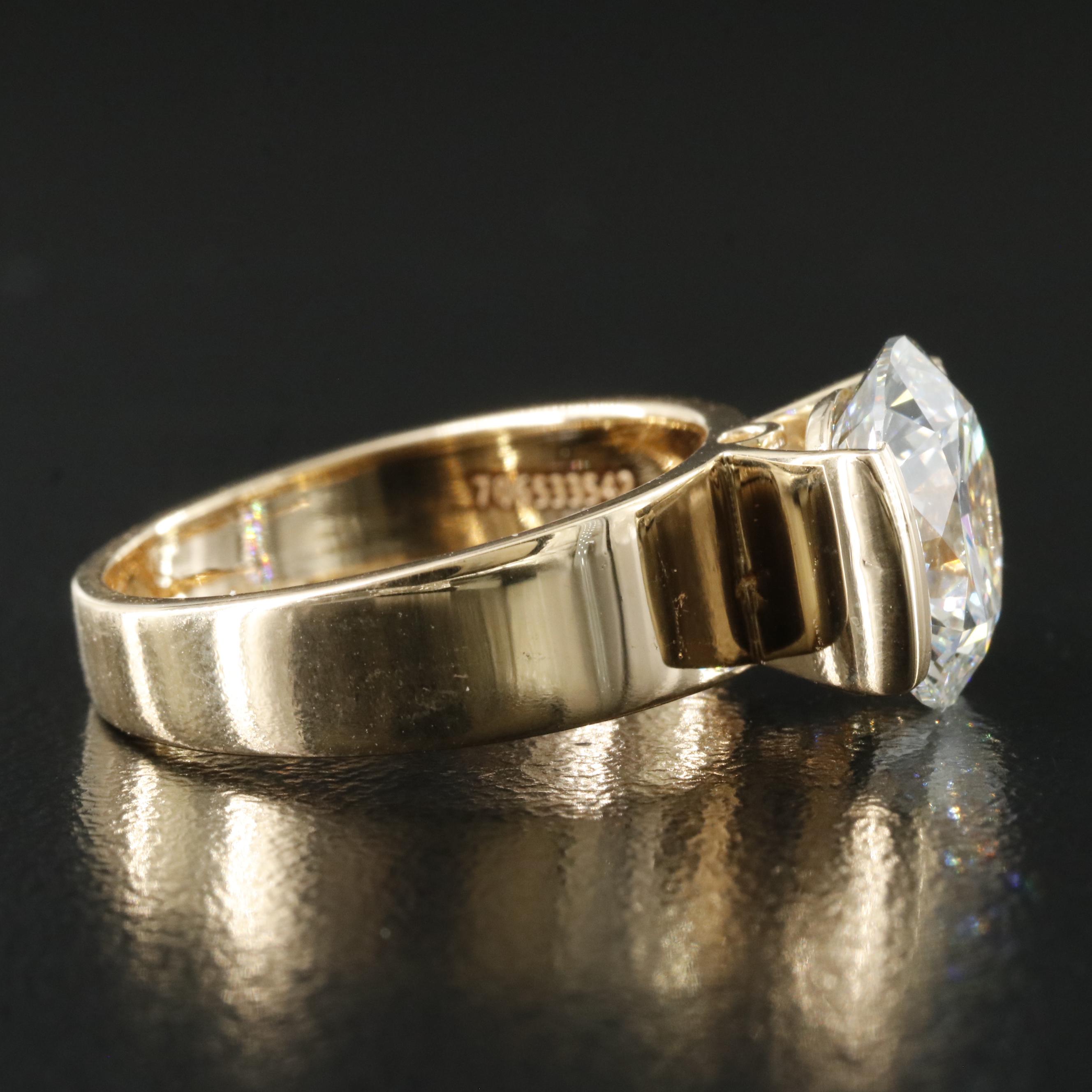 18K 4.03 CT Lab Grown Diamond Solitaire Ring with IGI Report