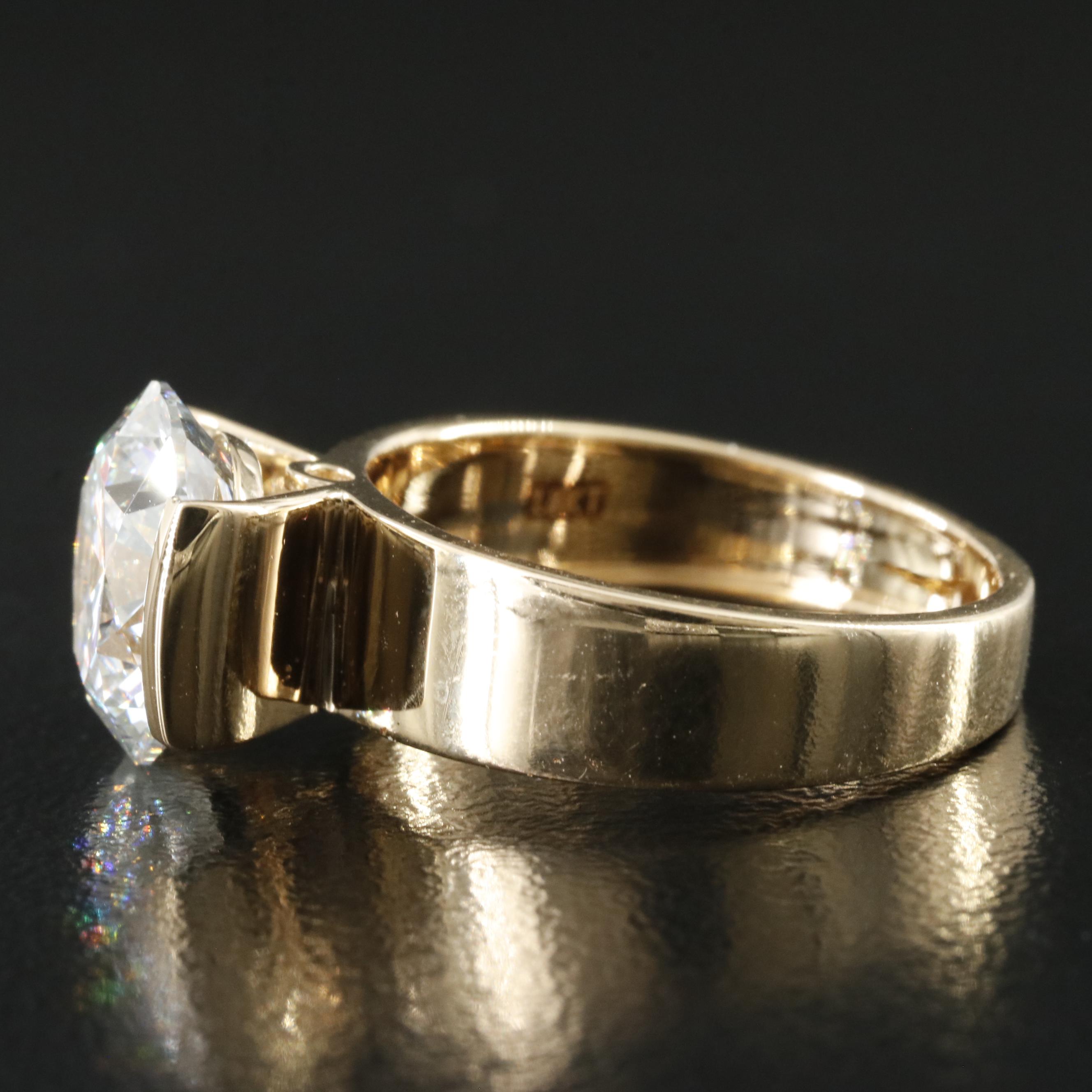 18K 4.03 CT Lab Grown Diamond Solitaire Ring with IGI Report