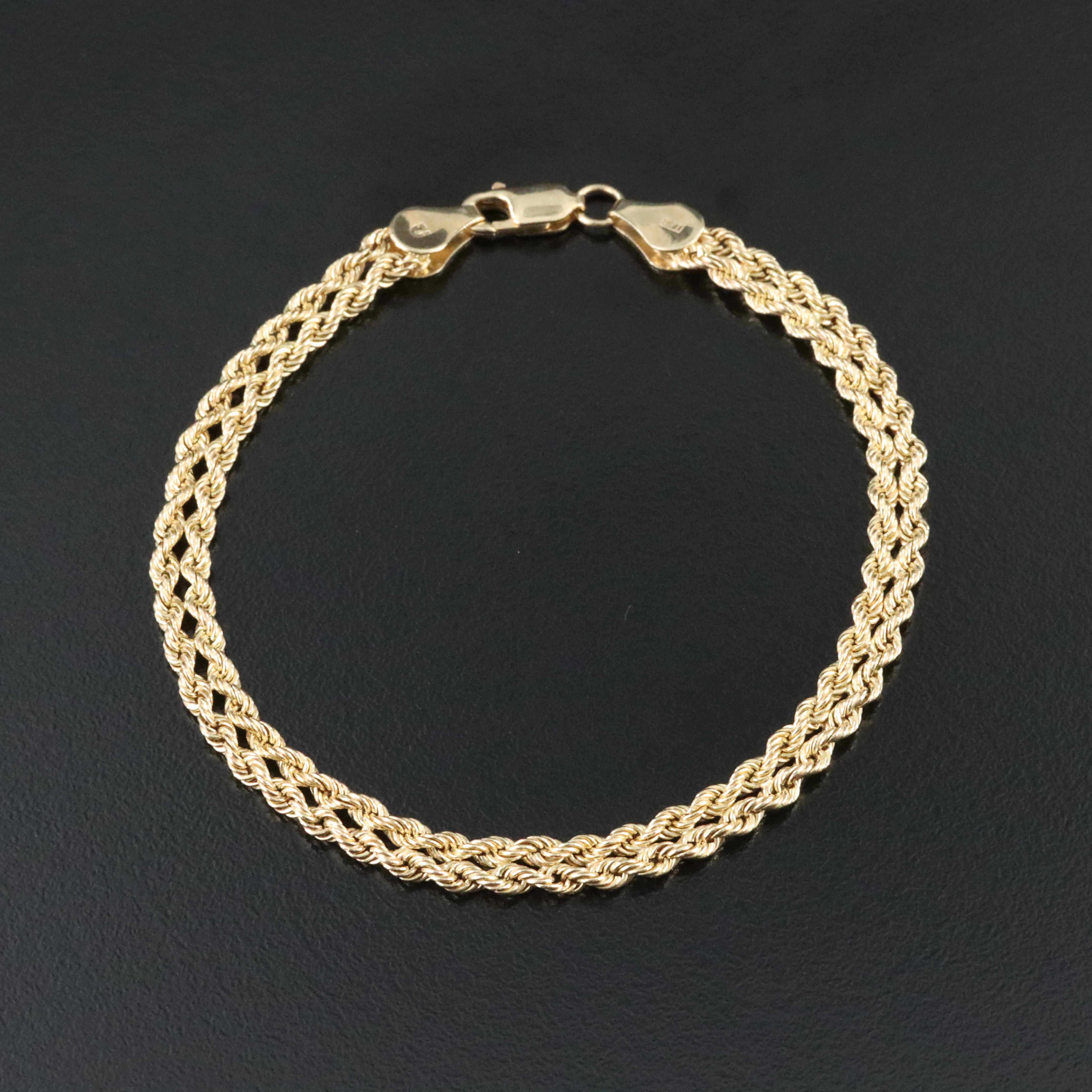10K Double Rope Chain Bracelet