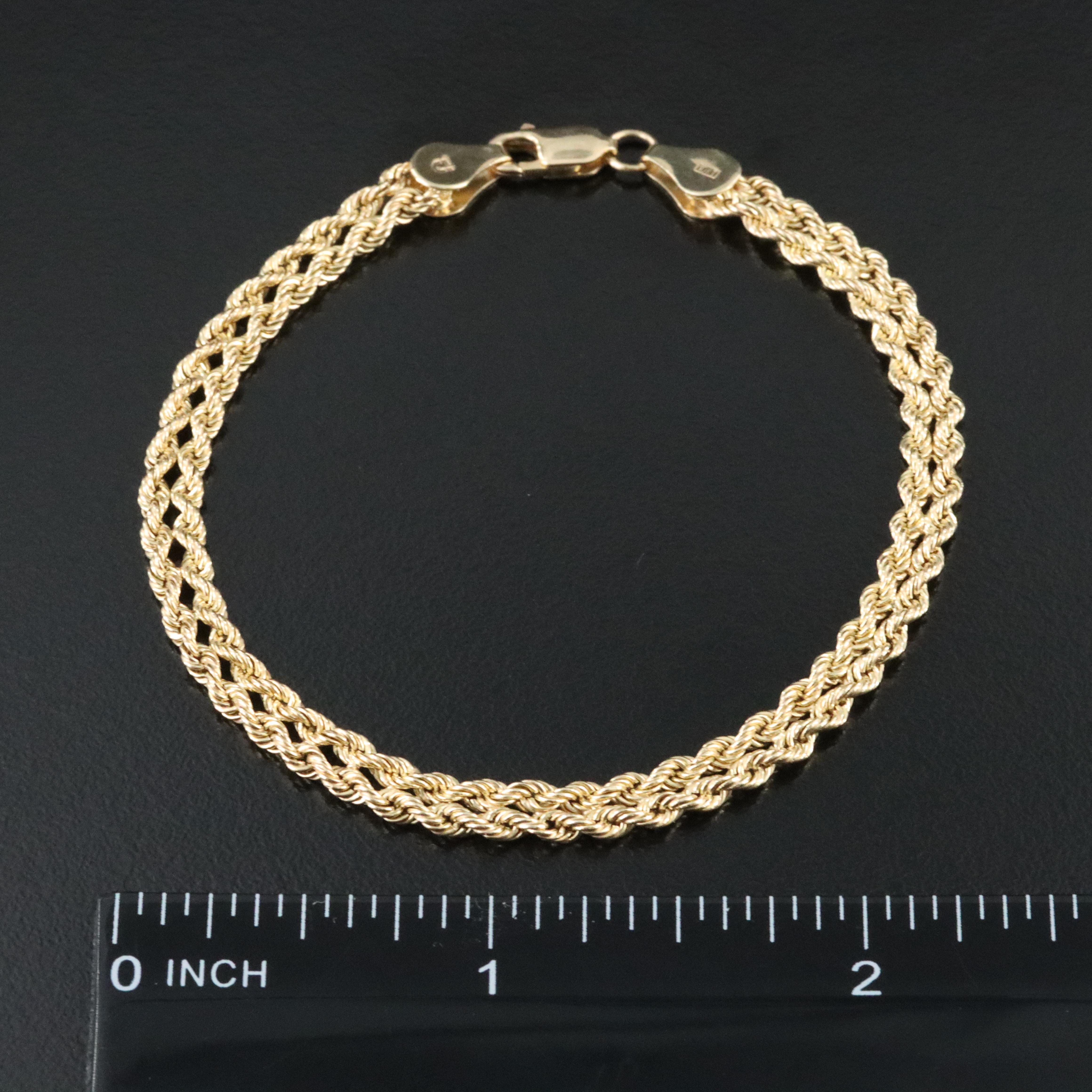 10K Double Rope Chain Bracelet
