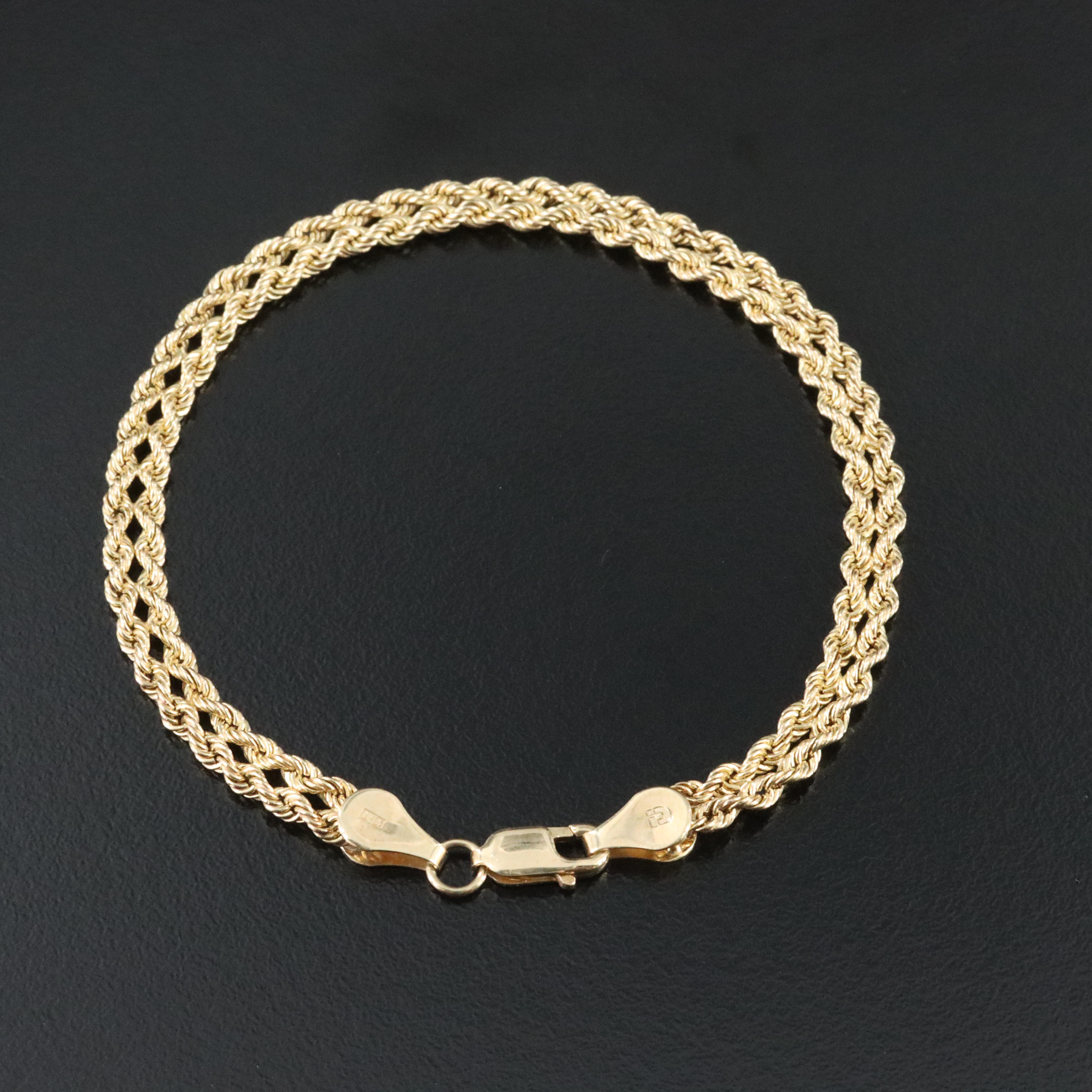 10K Double Rope Chain Bracelet