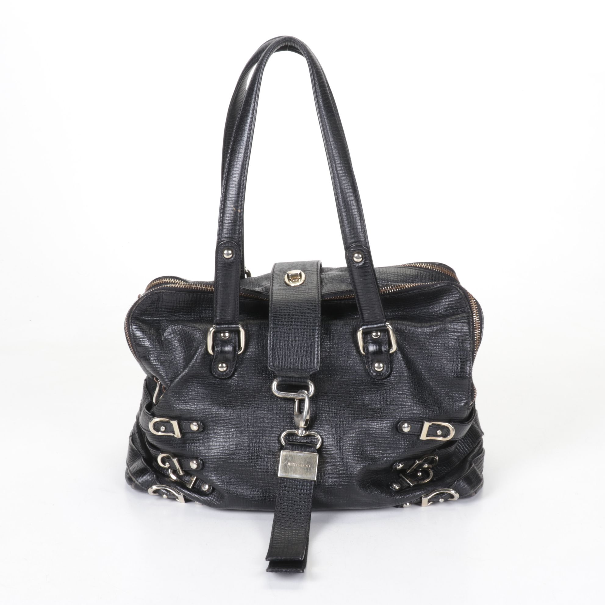 Jimmy Choo Blythe Leather Handbag and Nica Shoulder Bag with Chain Strap