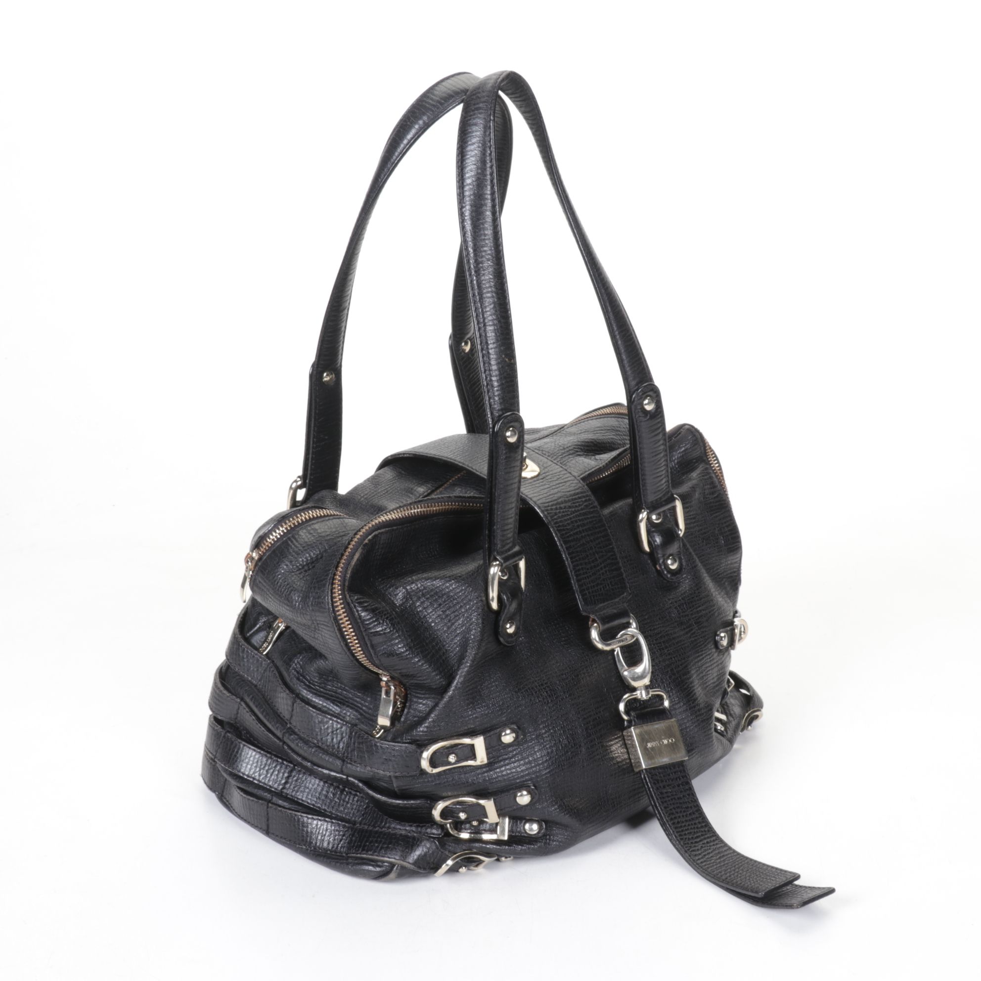Jimmy Choo Blythe Leather Handbag and Nica Shoulder Bag with Chain Strap