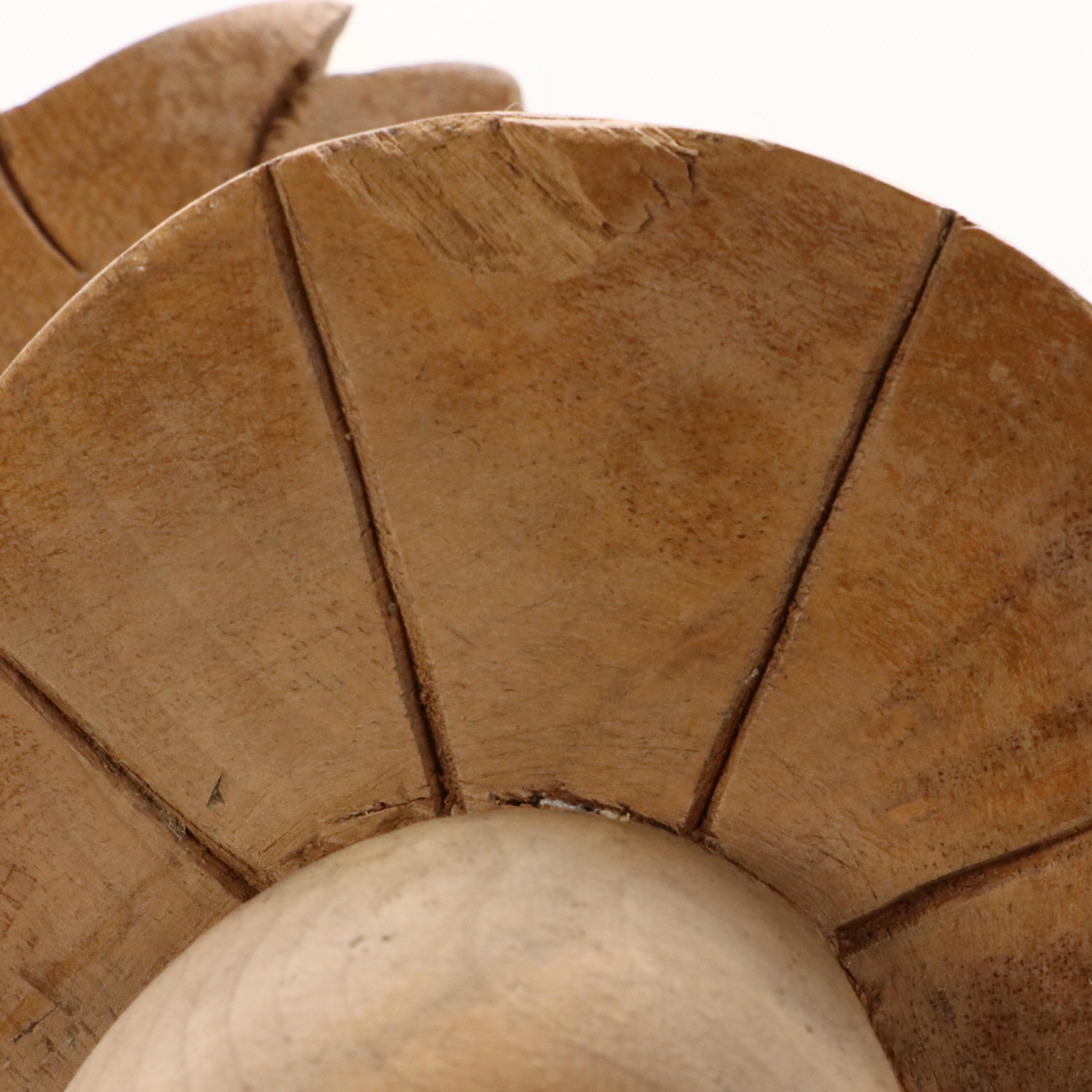 Mid Century Modern Wood Carving of Madonna and Child