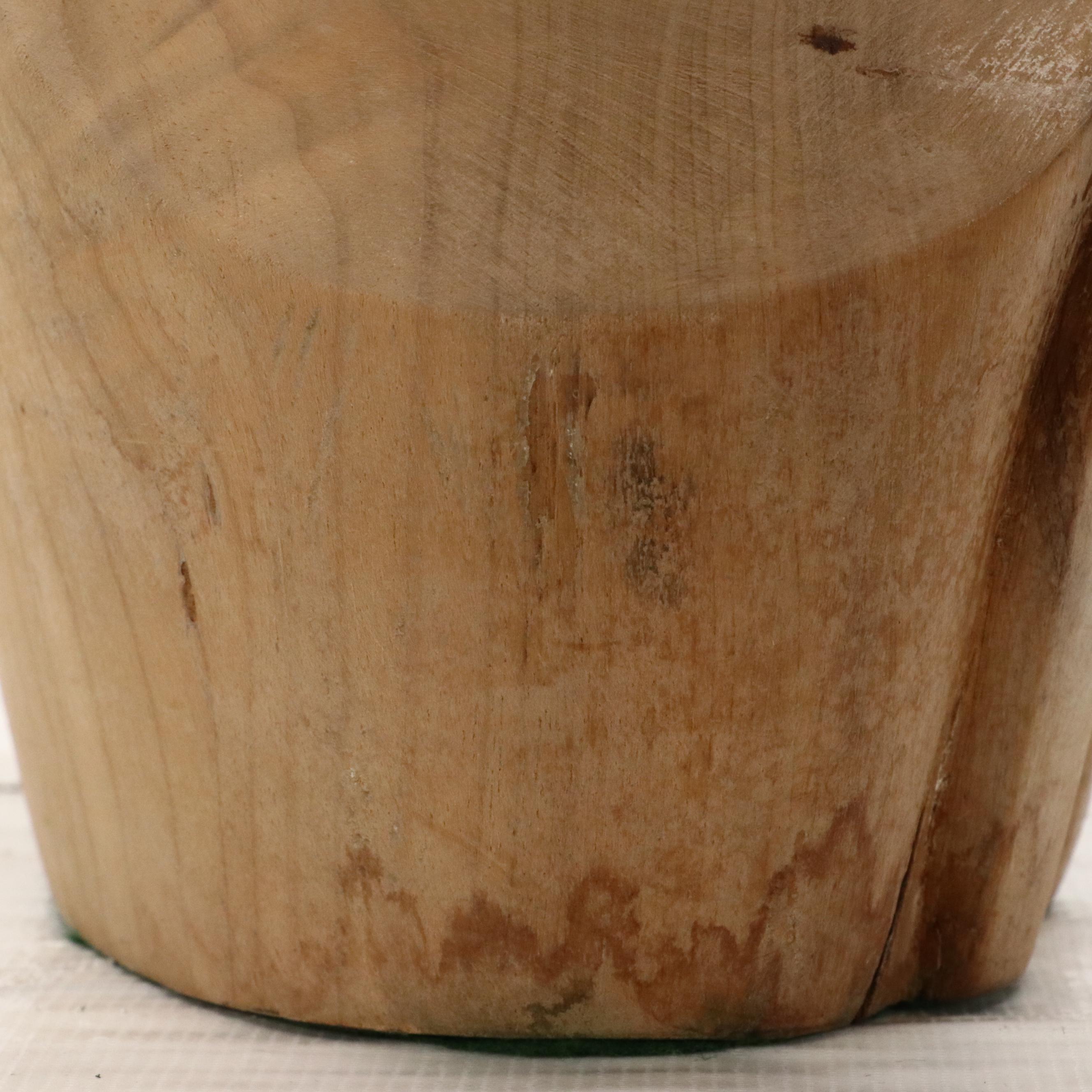 Mid Century Modern Wood Carving of Madonna and Child