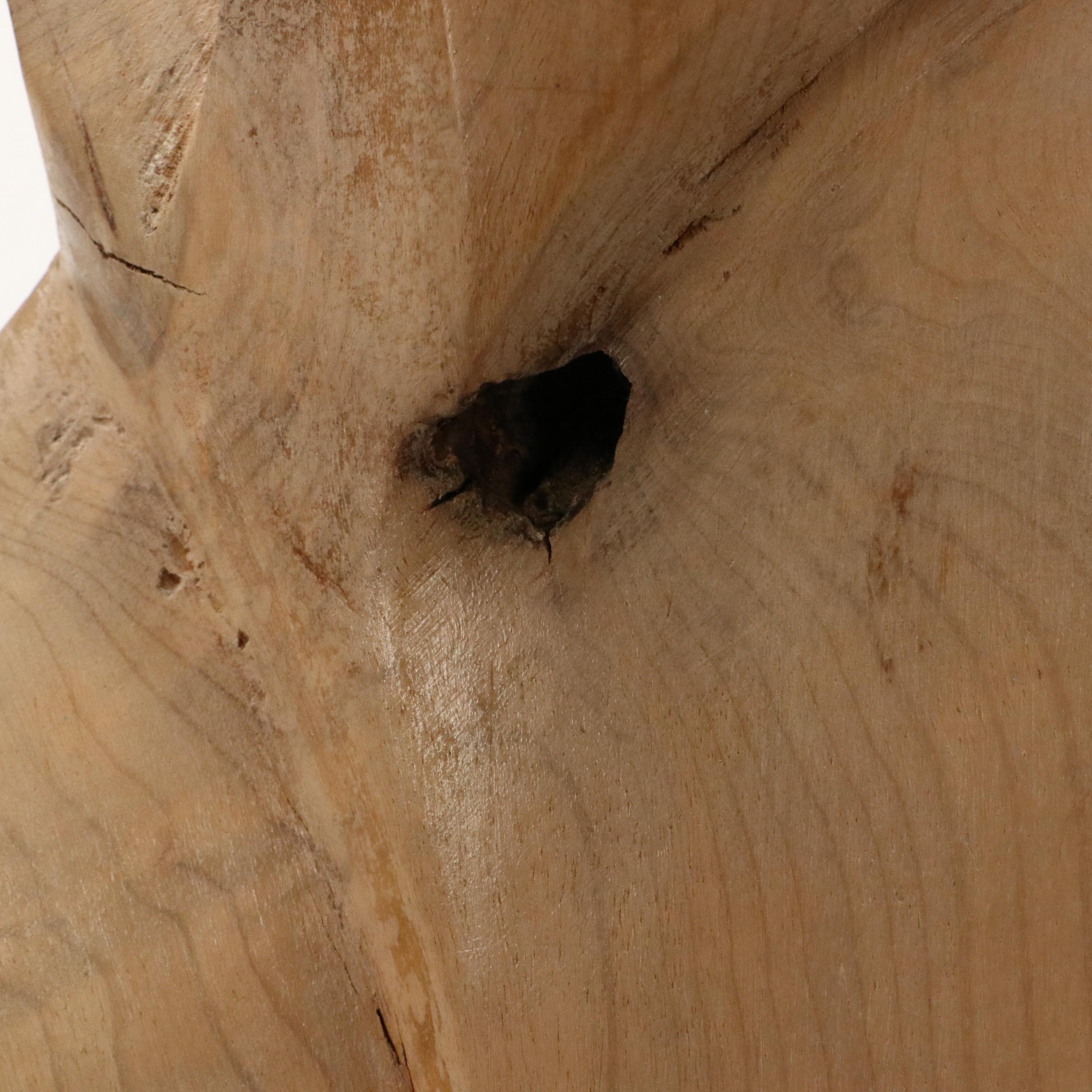 Mid Century Modern Wood Carving of Madonna and Child