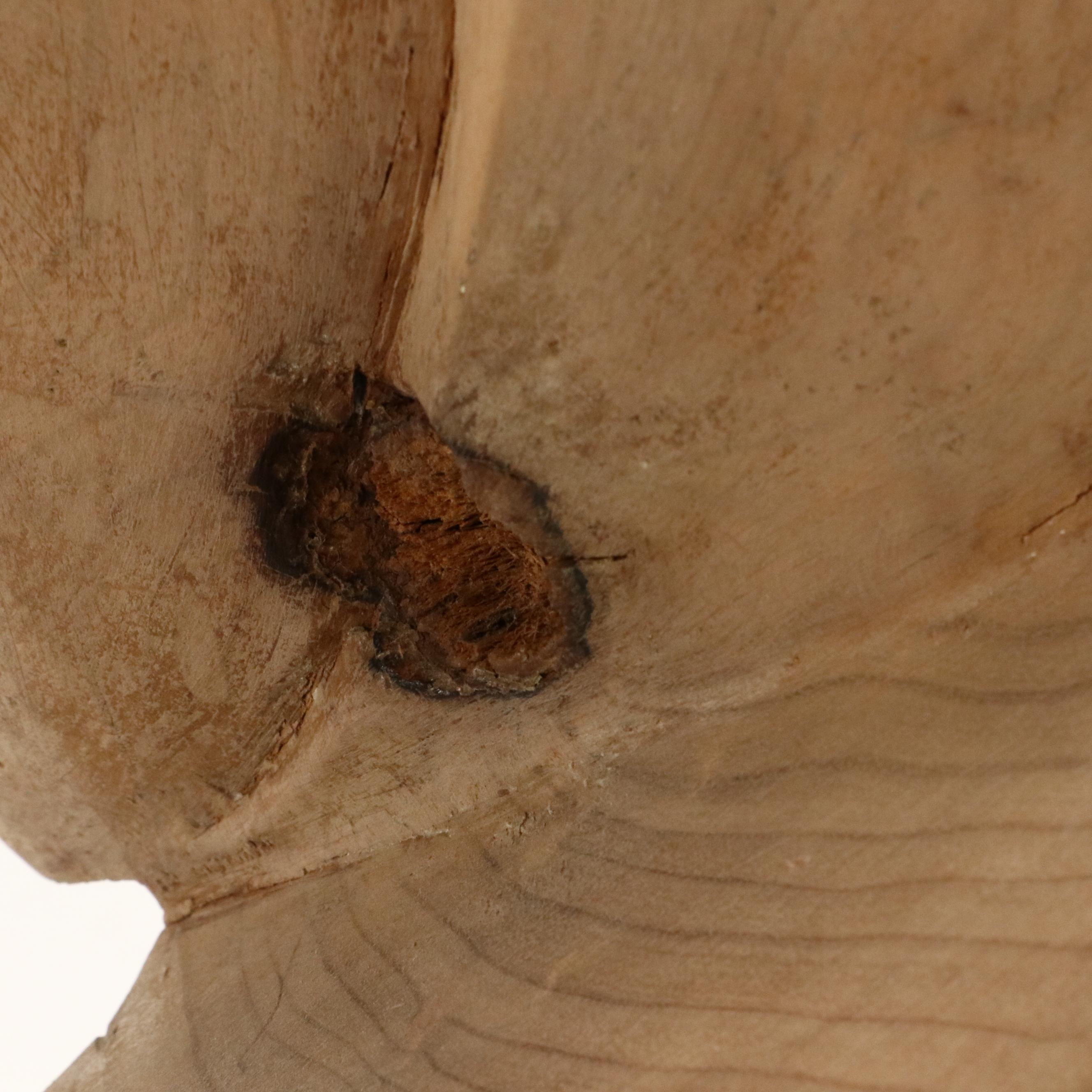 Mid Century Modern Wood Carving of Madonna and Child