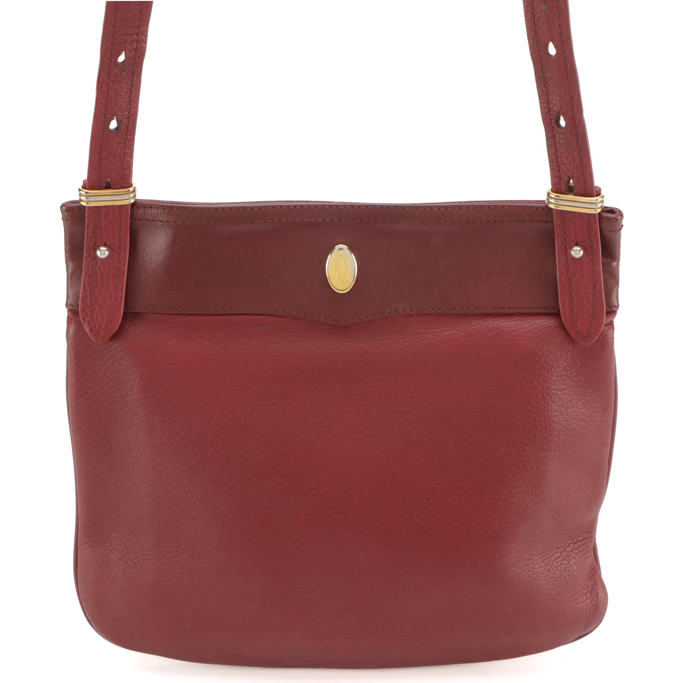 Cartier Must de Cartier Burgundy Leather Crossbody Bag