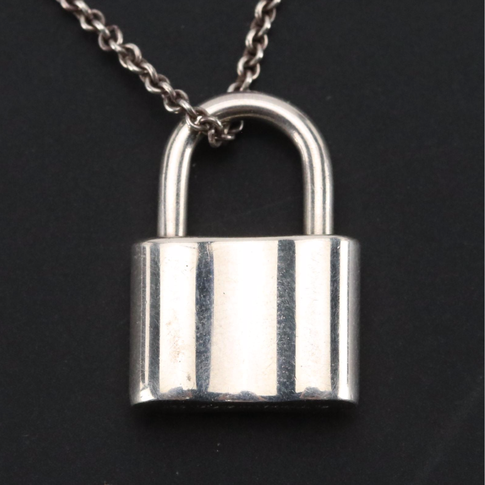 Tiffany & Co. 1837 Sterling Padlock Pendant Necklace