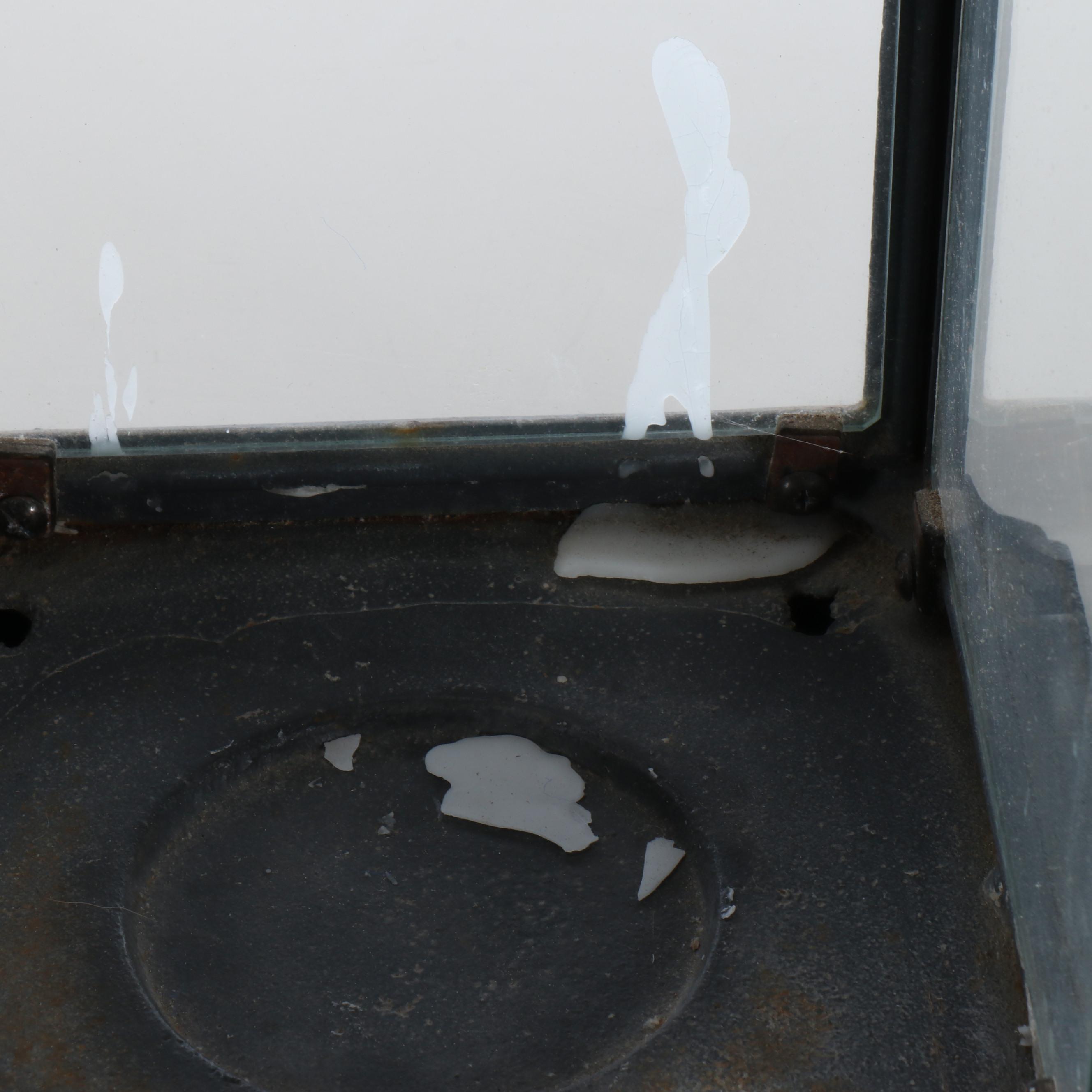 Gray Finish Metal Lanterns with Glass Panels