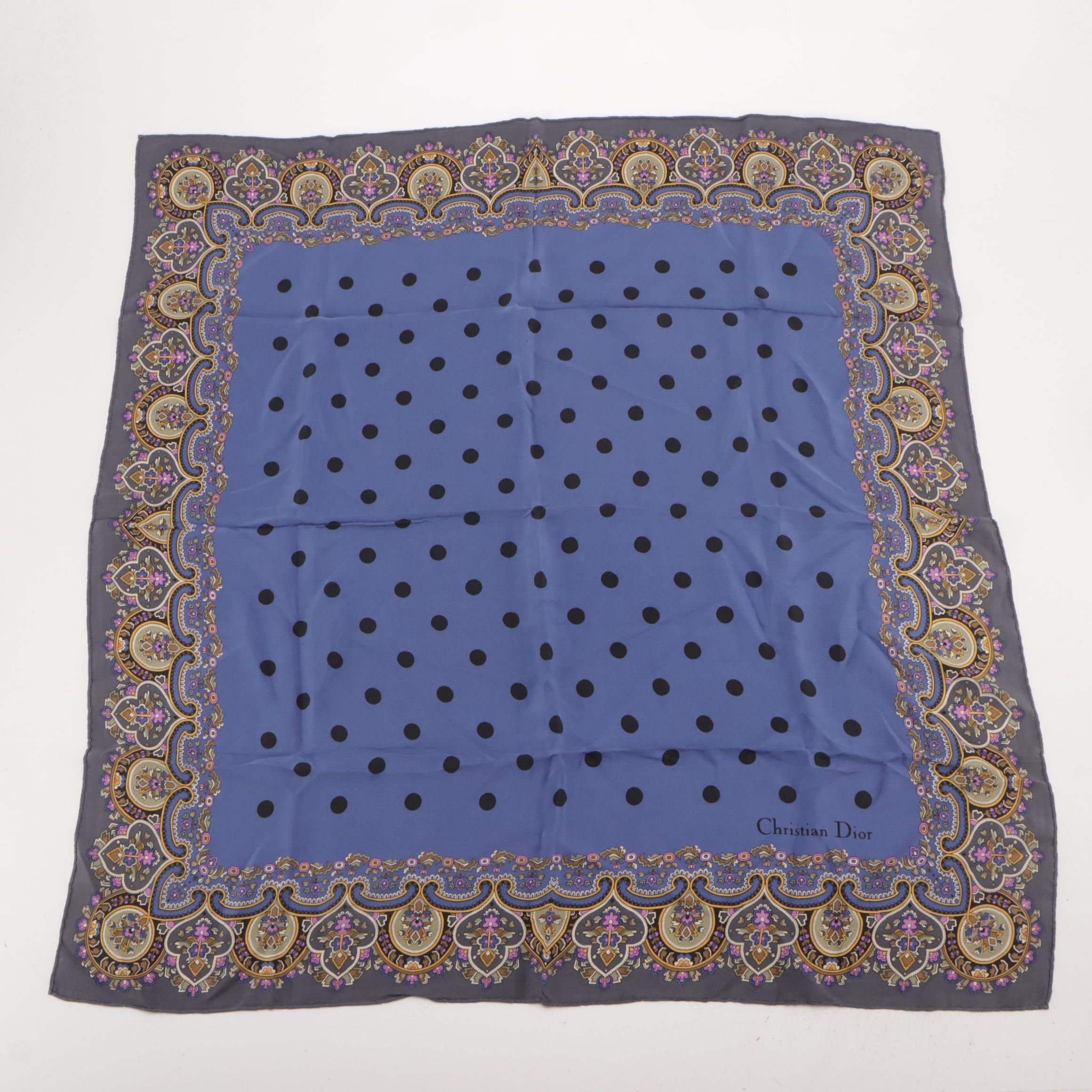 Christian Dior Echarpes Printed Sheer Silk Scarf