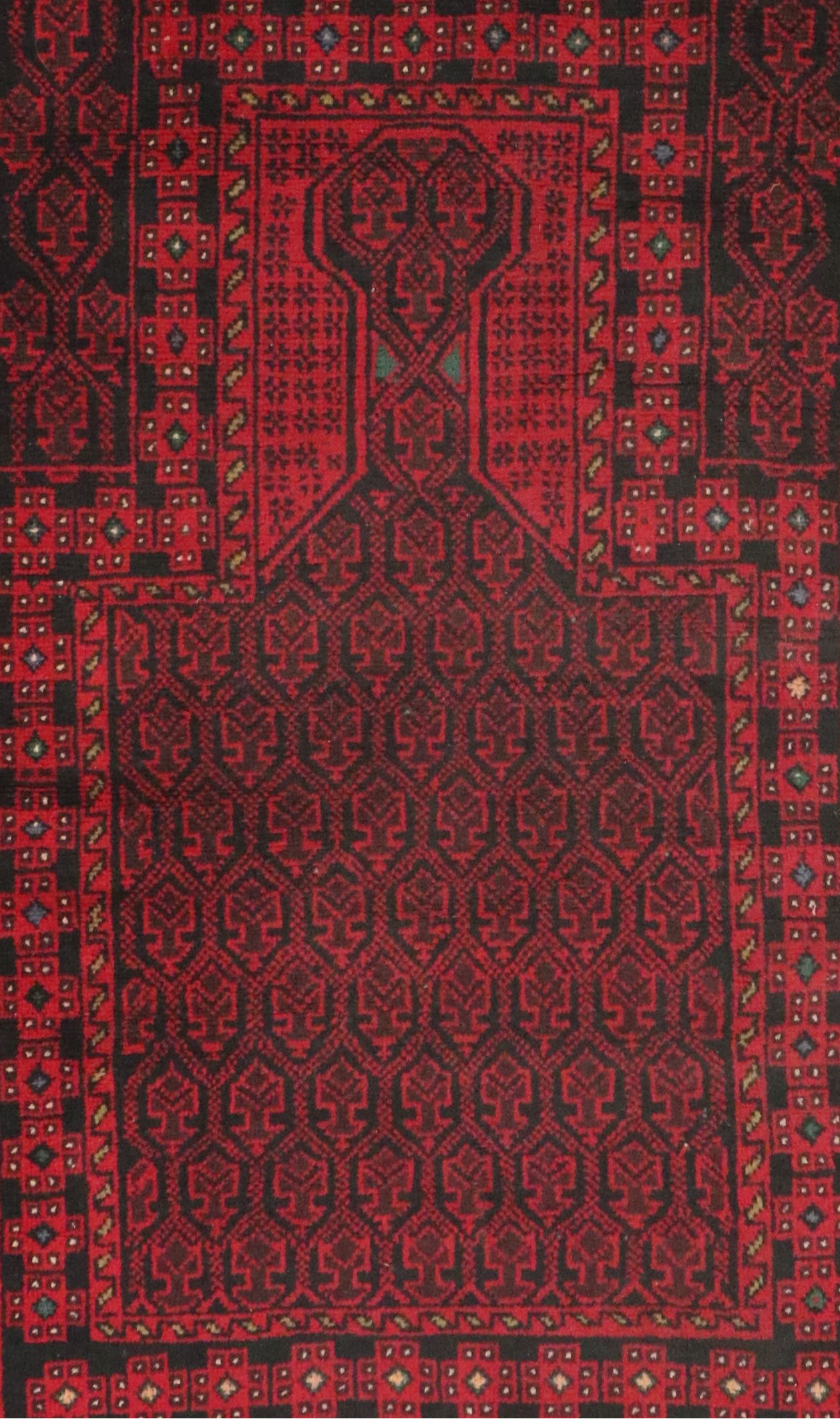 3'1 x 4'7 Hand-Knotted Afghan Baluch Prayer Rug