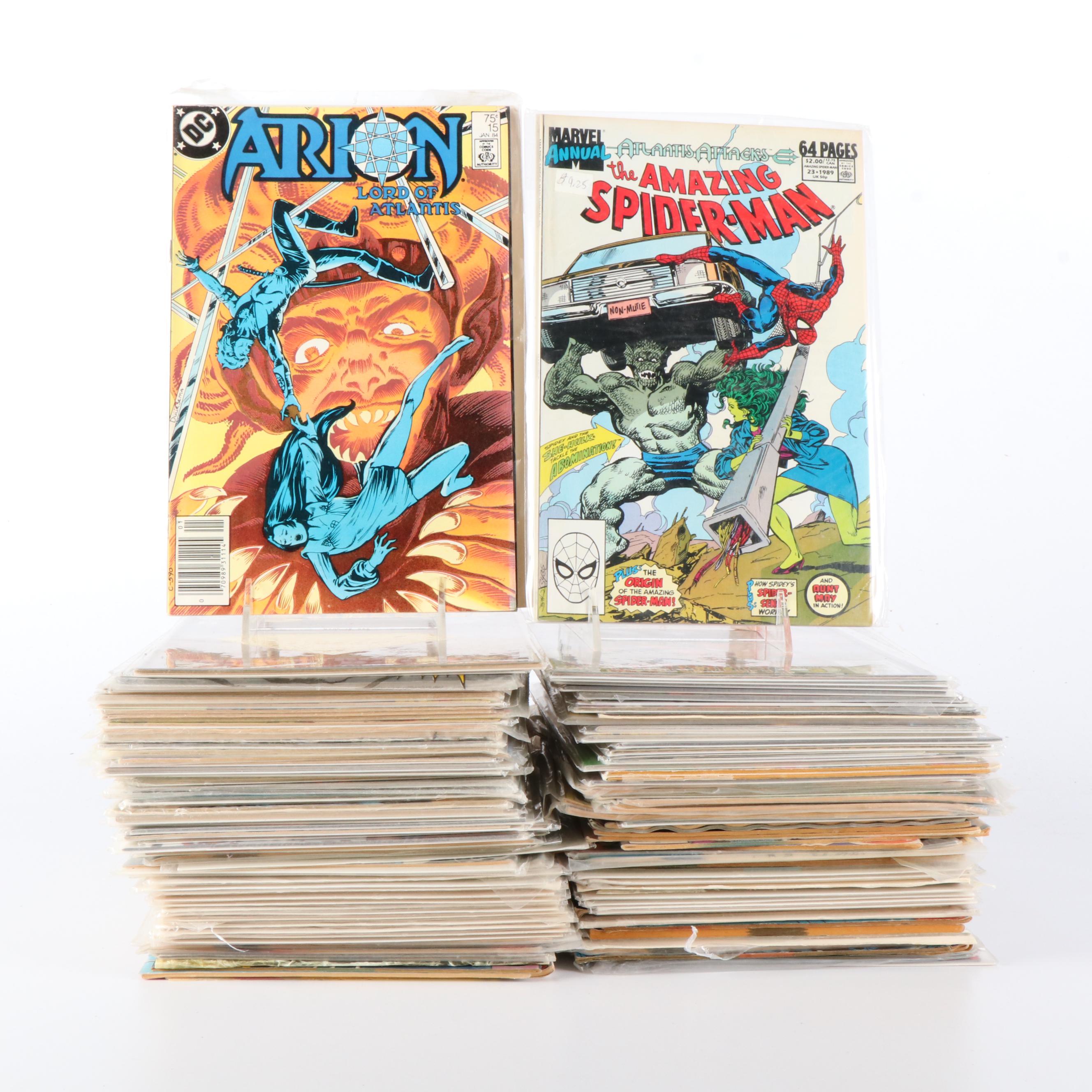 130+ Comic Books Featuring DC and Marvel, 1970s to 1990s
