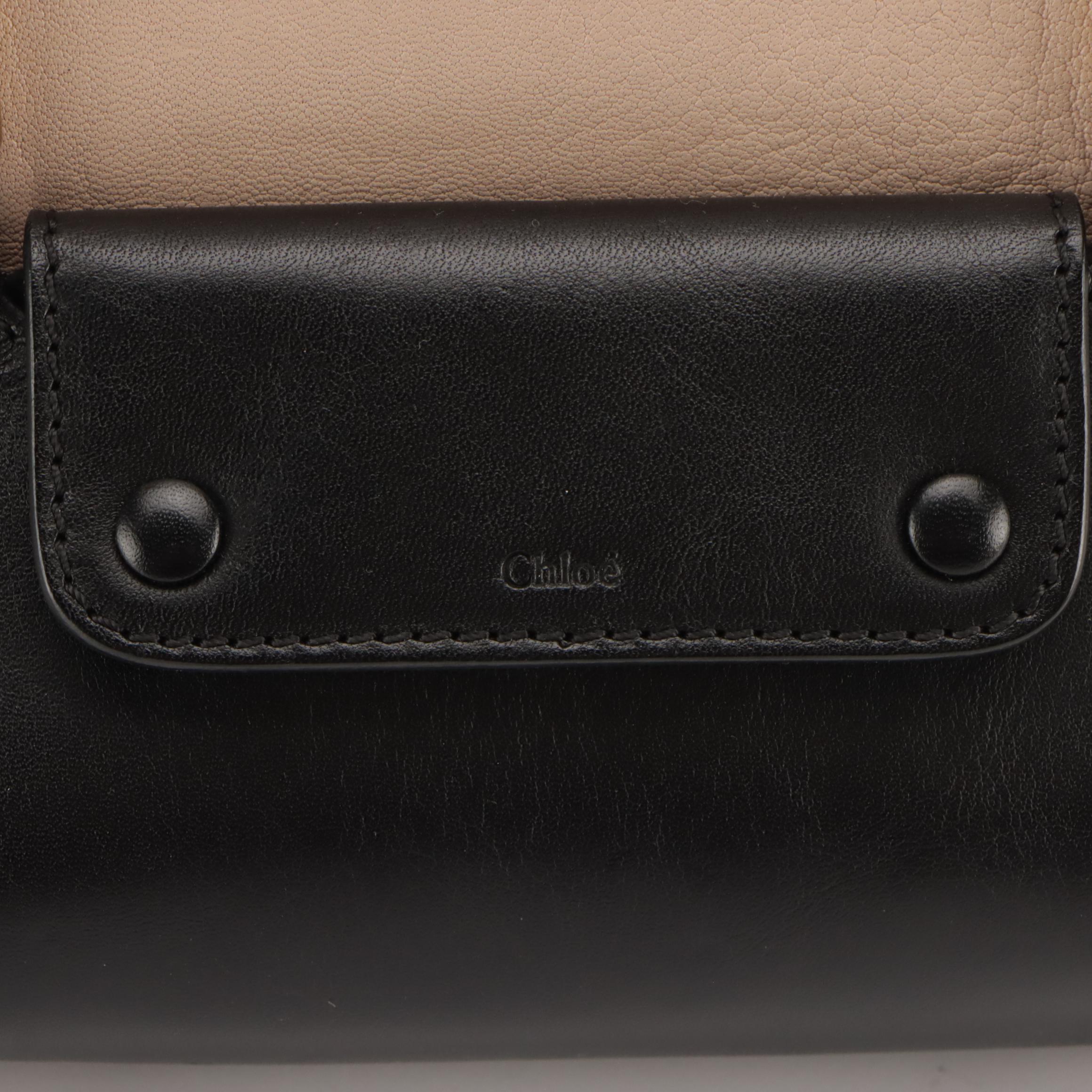Chloé Small Alice Two-Way Satchel in Calfskin and Black Leather