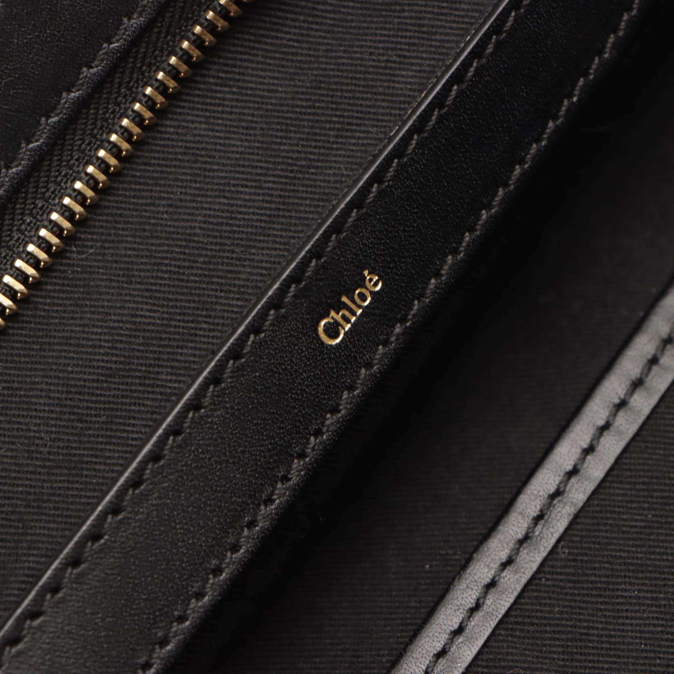 Chloé Small Alice Two-Way Satchel in Calfskin and Black Leather