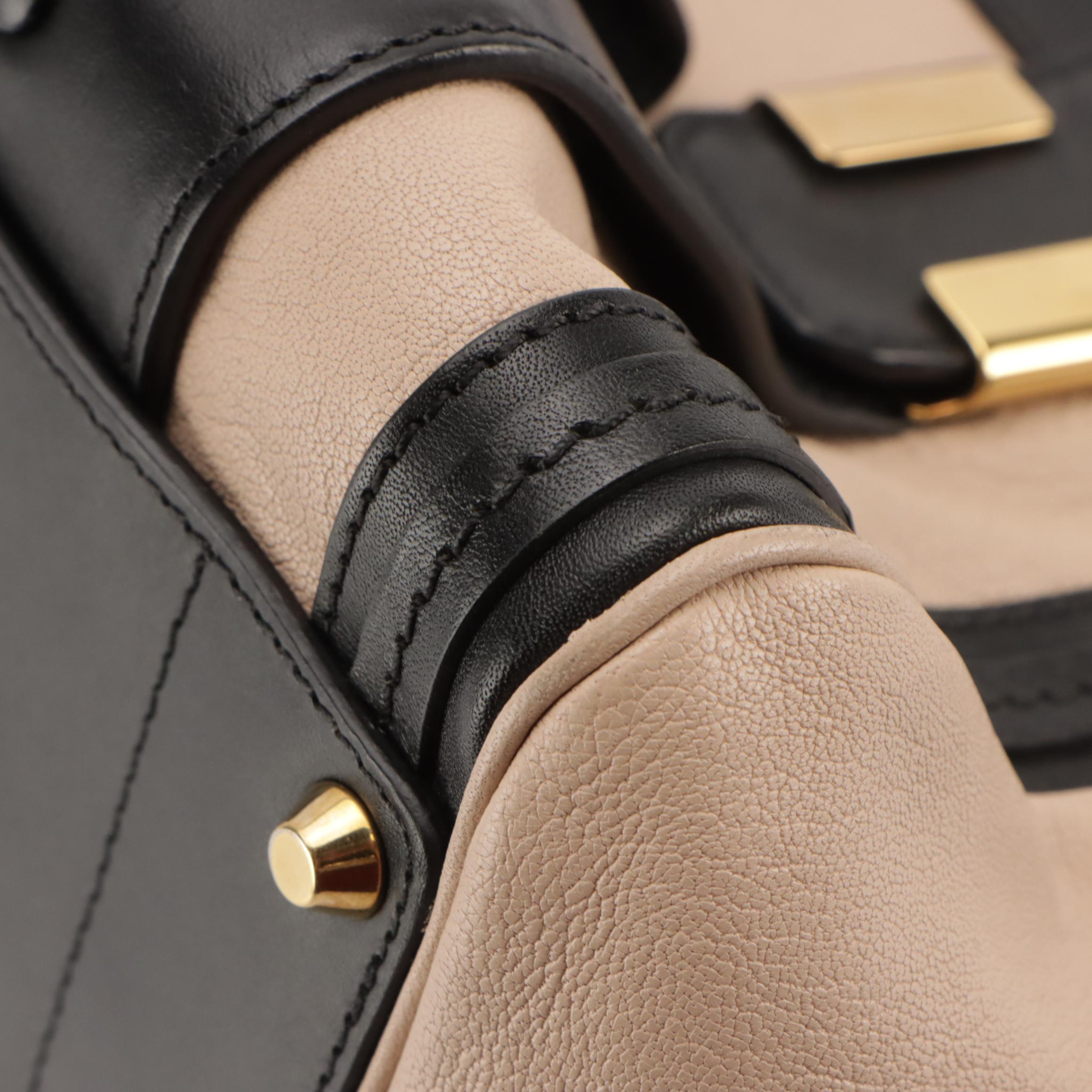 Chloé Small Alice Two-Way Satchel in Calfskin and Black Leather