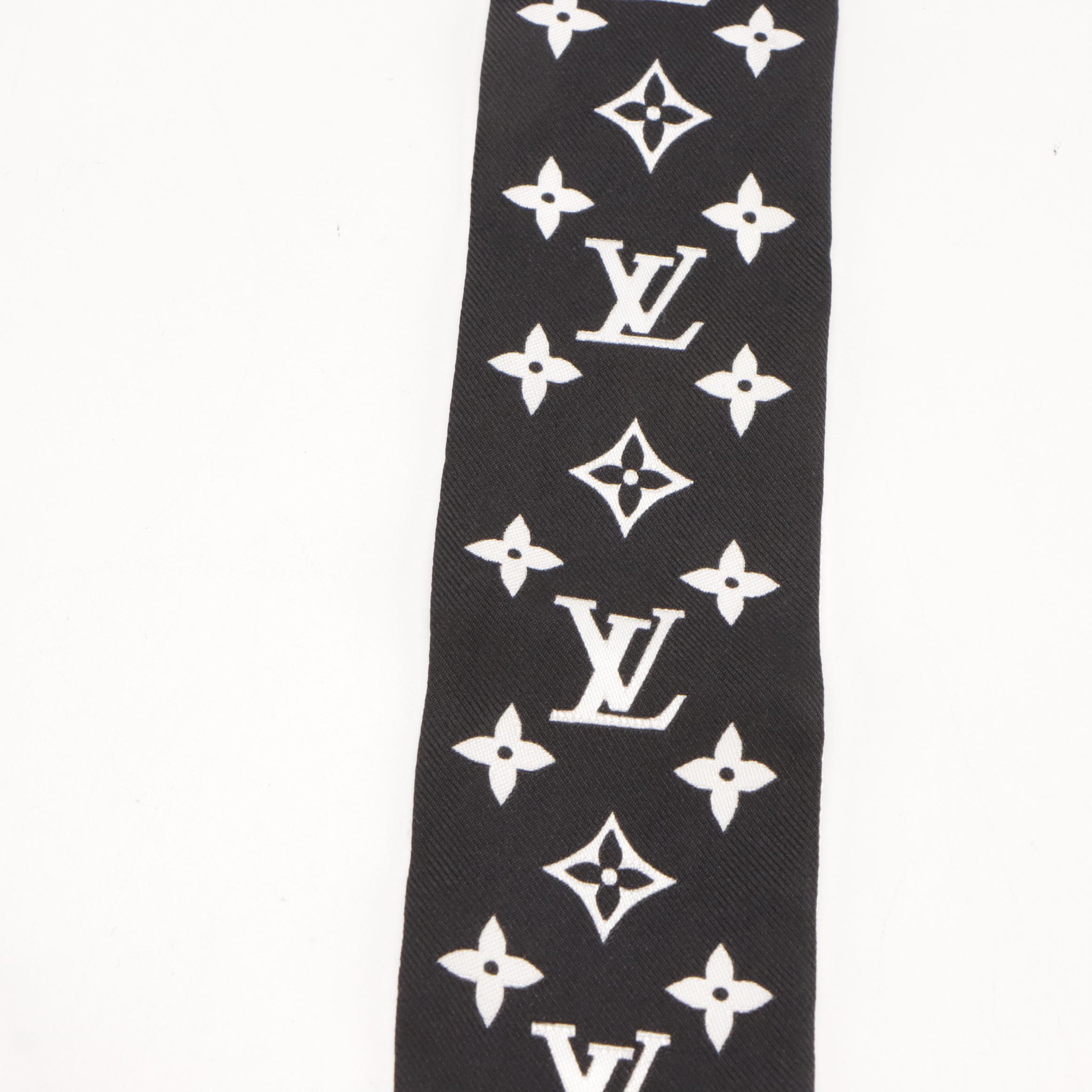 Louis Vuitton BB Bandeau in Black & White Monogram Silk Twill, With Box