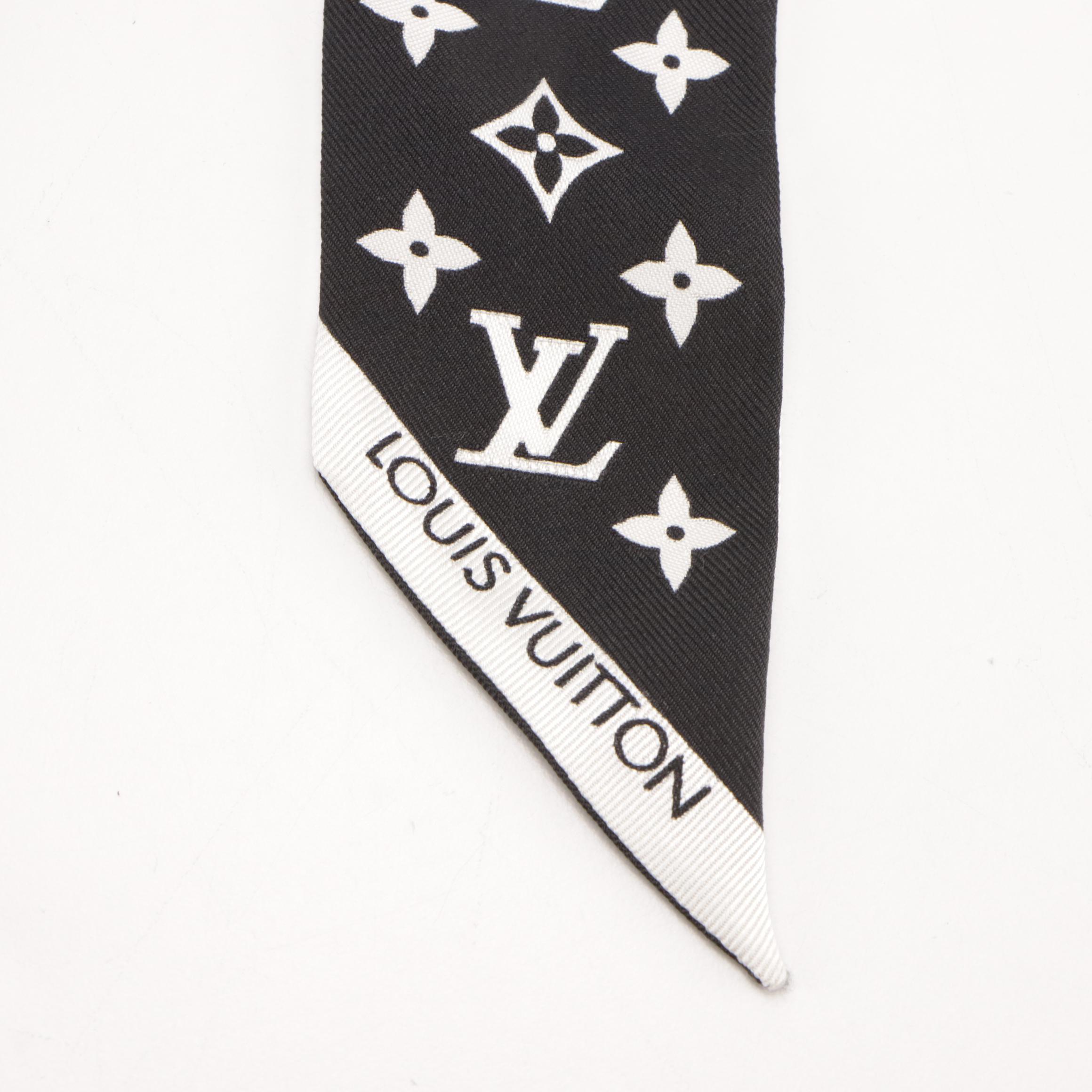 Louis Vuitton BB Bandeau in Black & White Monogram Silk Twill, With Box