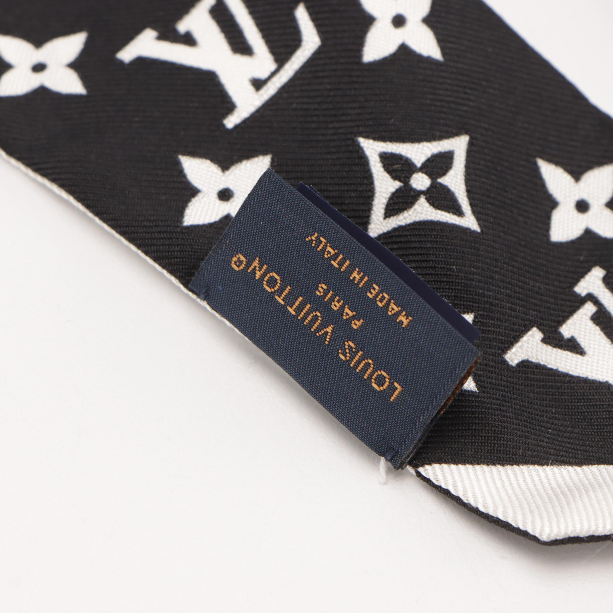 Louis Vuitton BB Bandeau in Black & White Monogram Silk Twill, With Box