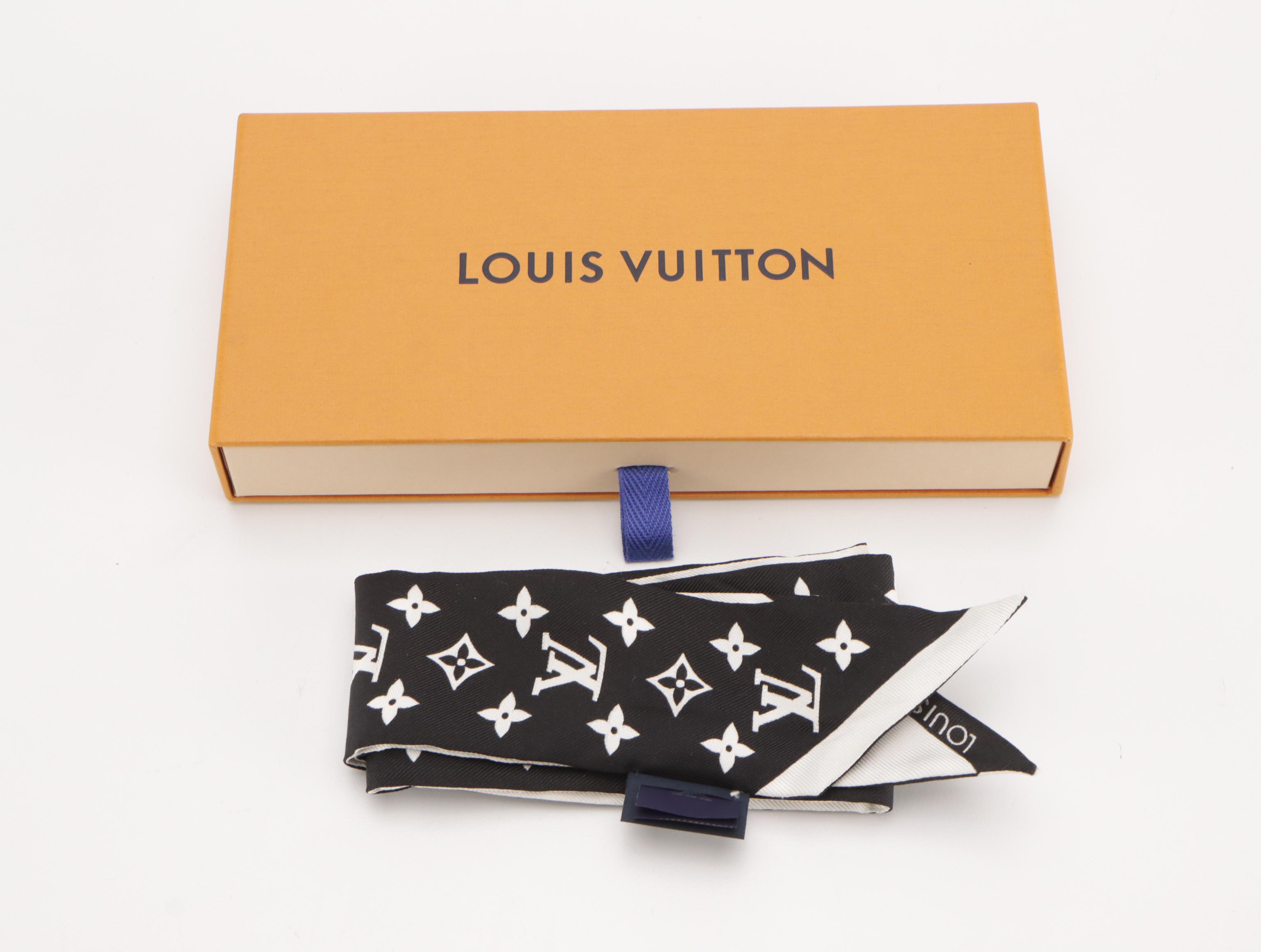 Louis Vuitton BB Bandeau in Black & White Monogram Silk Twill, With Box