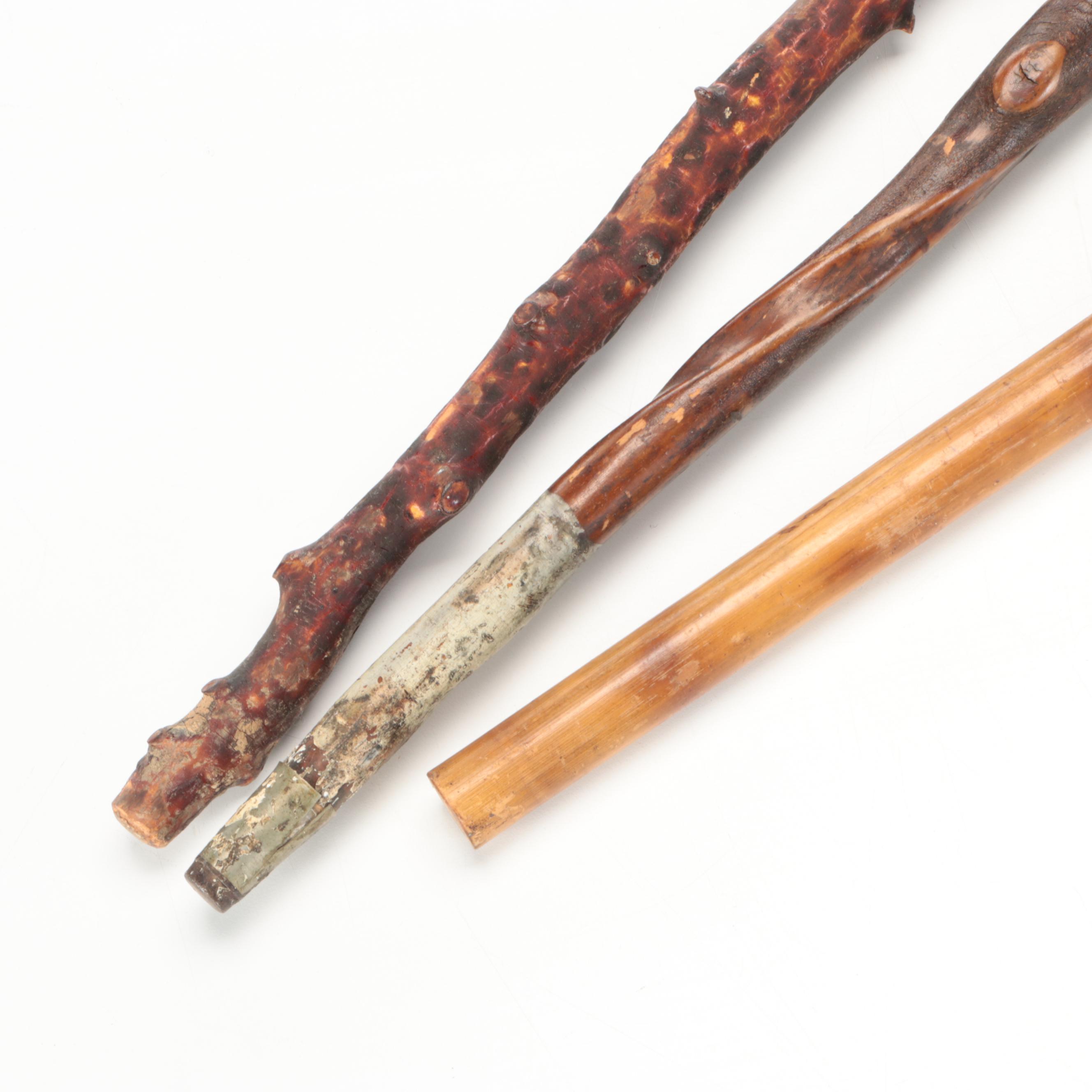 Monoxyle Carved Wood Walking Sticks