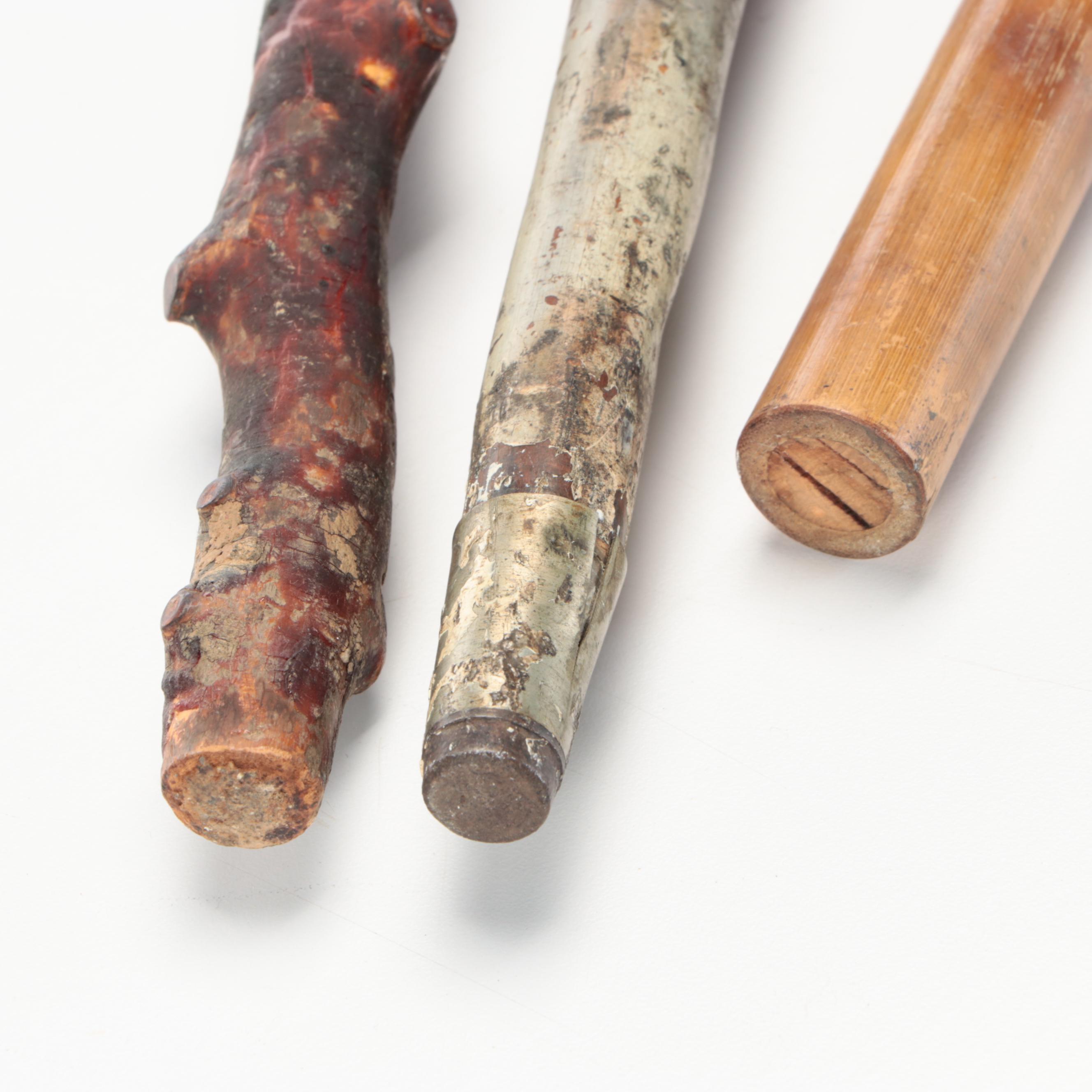 Monoxyle Carved Wood Walking Sticks