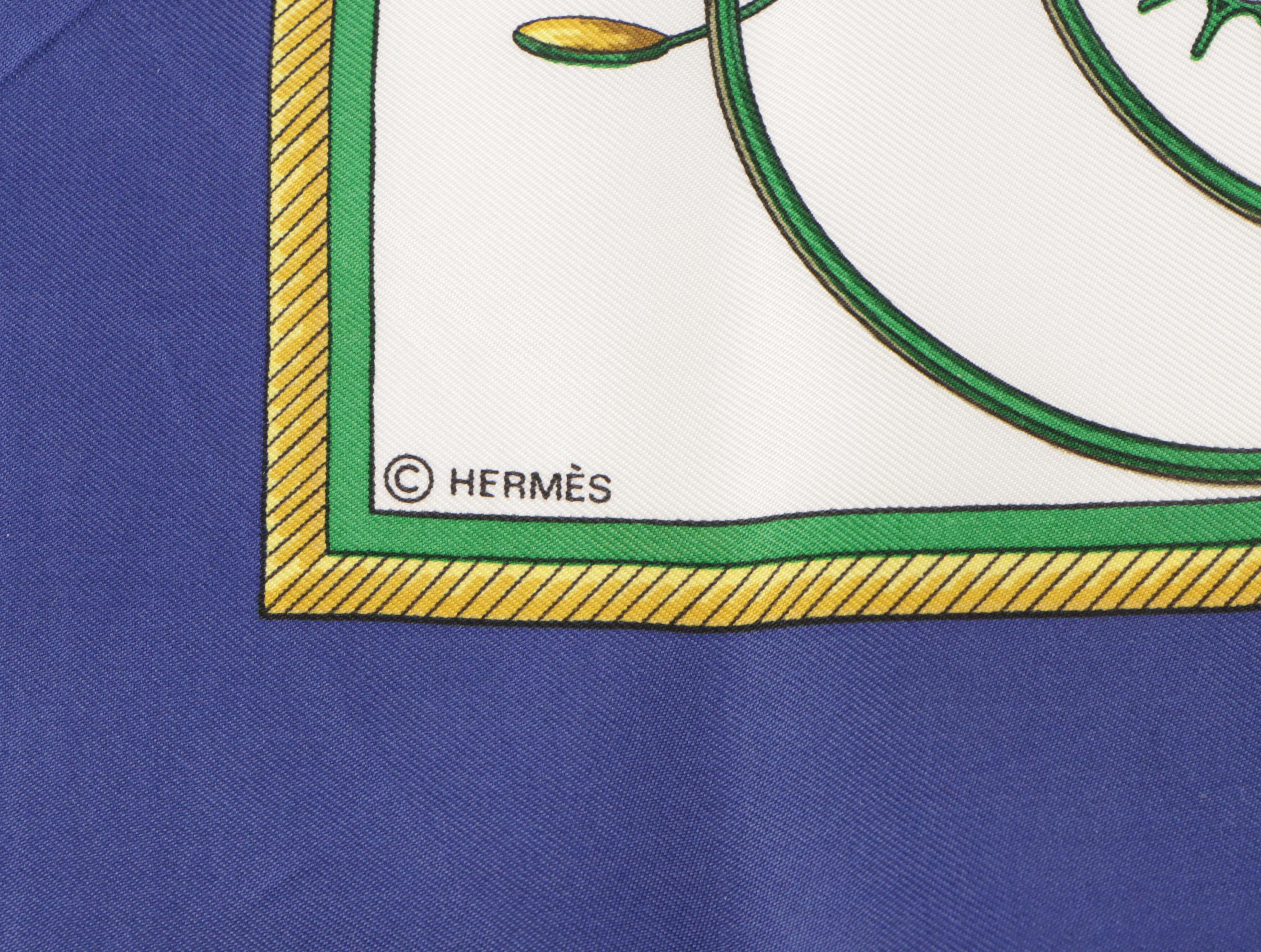 Hermès "Les Voitures a Transformation" Scarf 90 in Silk Twill