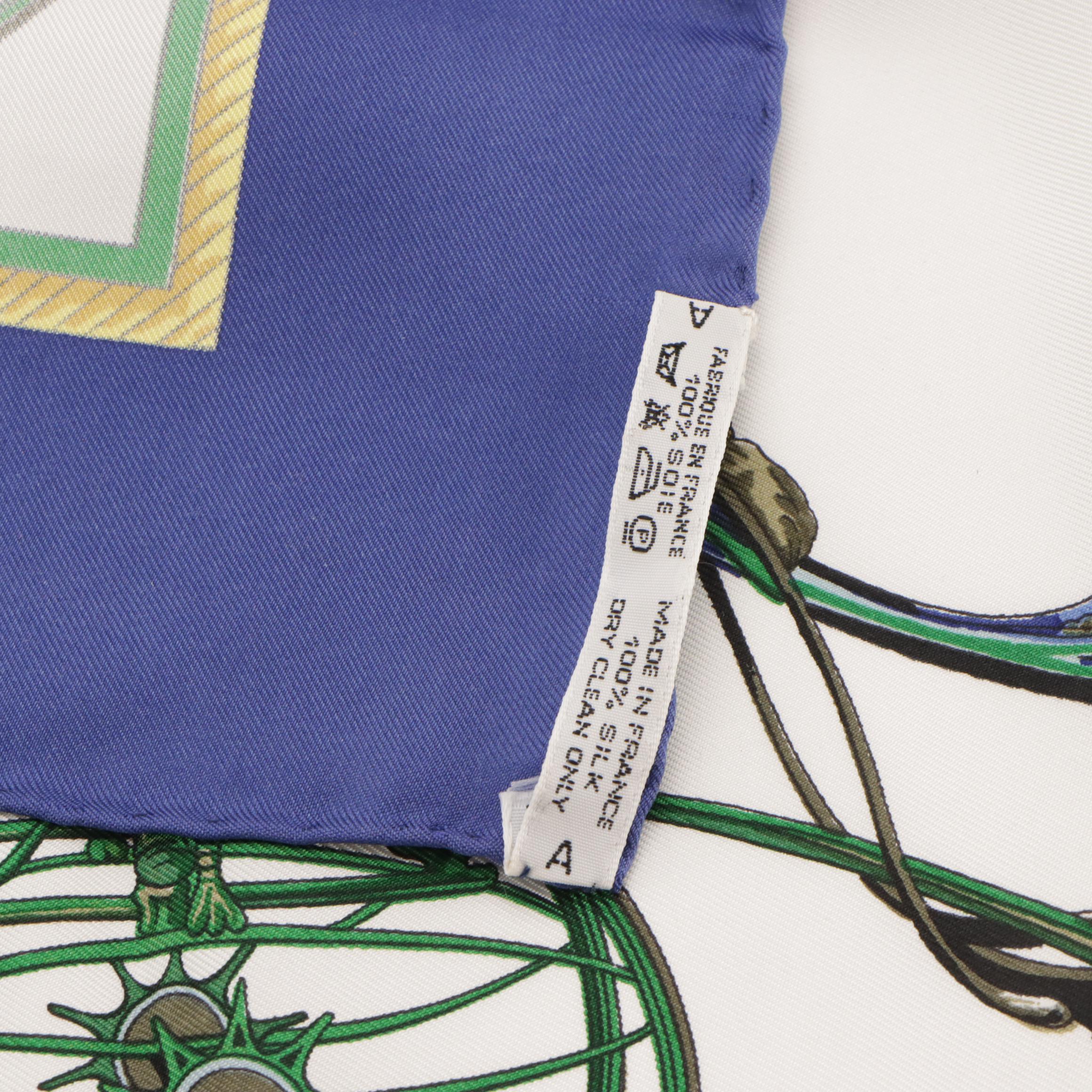 Hermès "Les Voitures a Transformation" Scarf 90 in Silk Twill