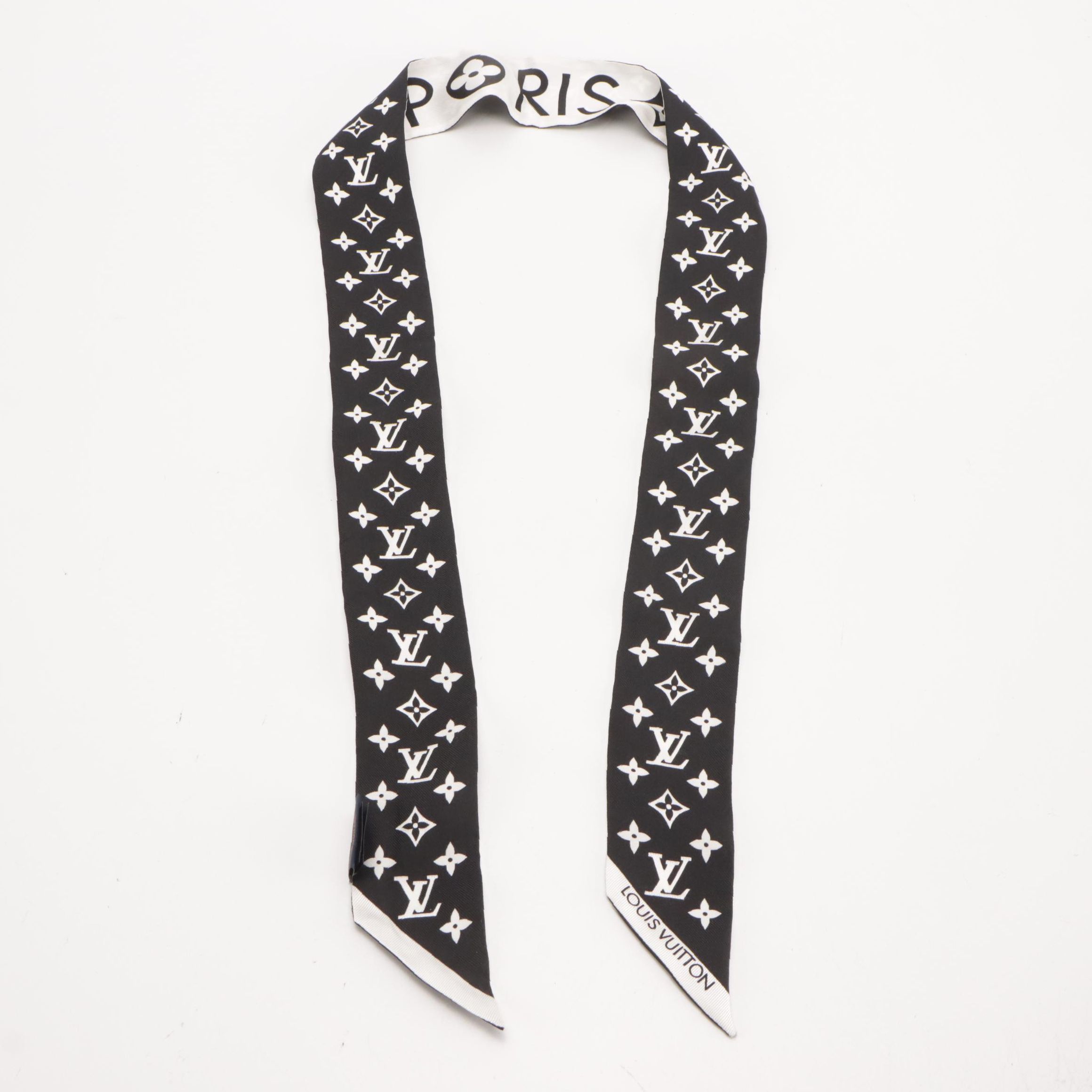 Louis Vuitton BB Bandeau in Black & White Monogram Silk Twill, With Box