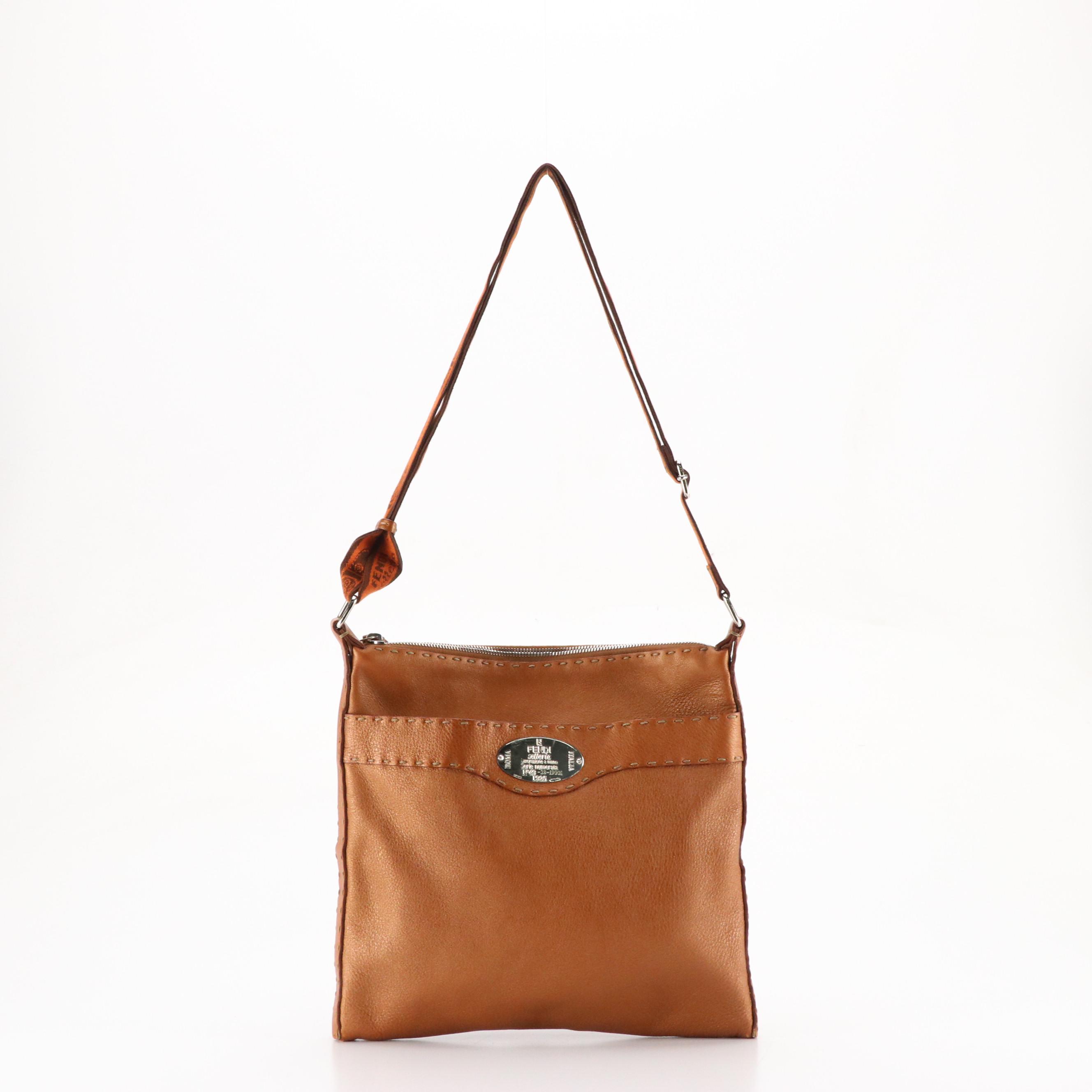 Fendi Selleria Shoulder Bag 8BT109 in Metallic Leather