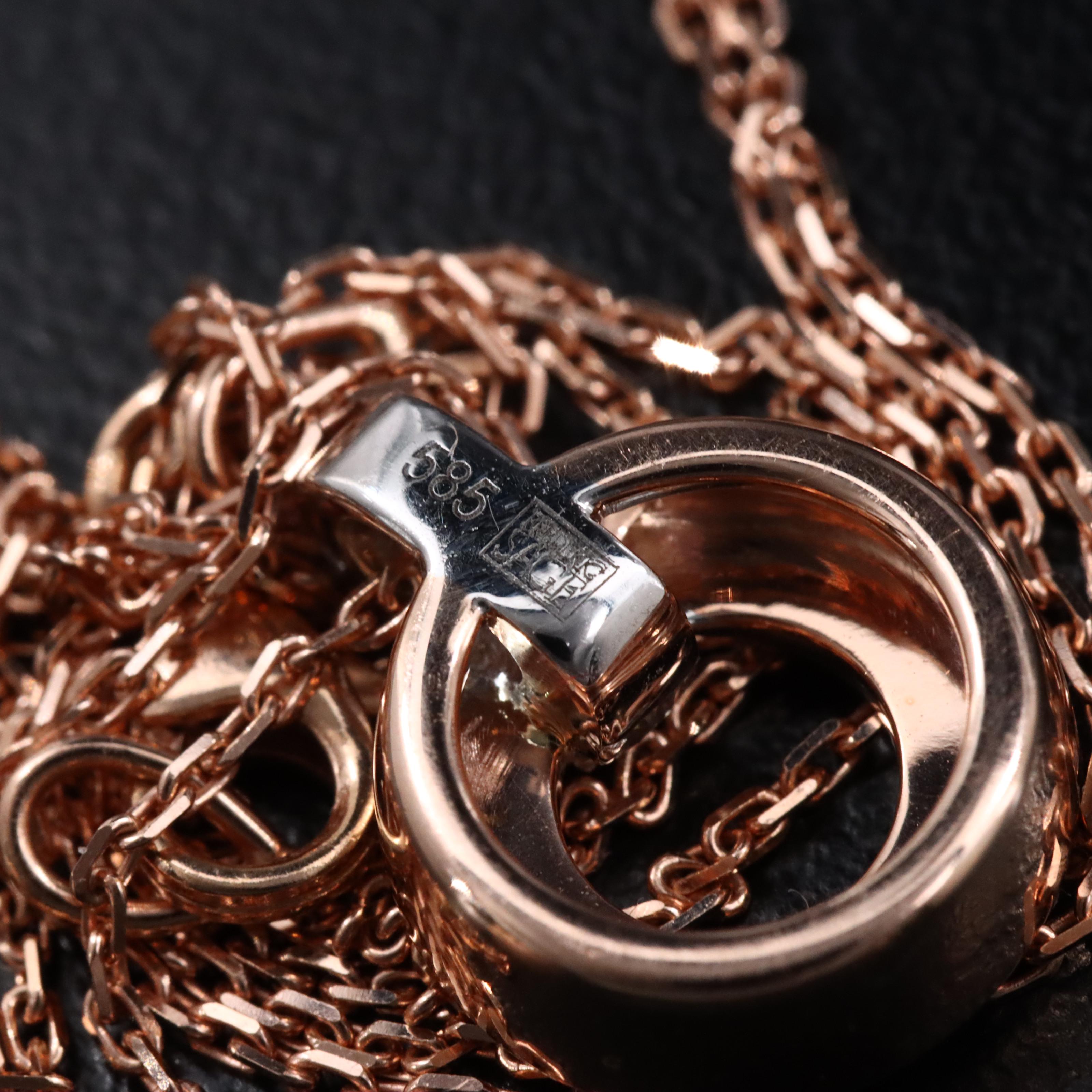 Frederic Sage 14K Rose Gold 0.14 CTW Diamond Circle Pendant Necklace