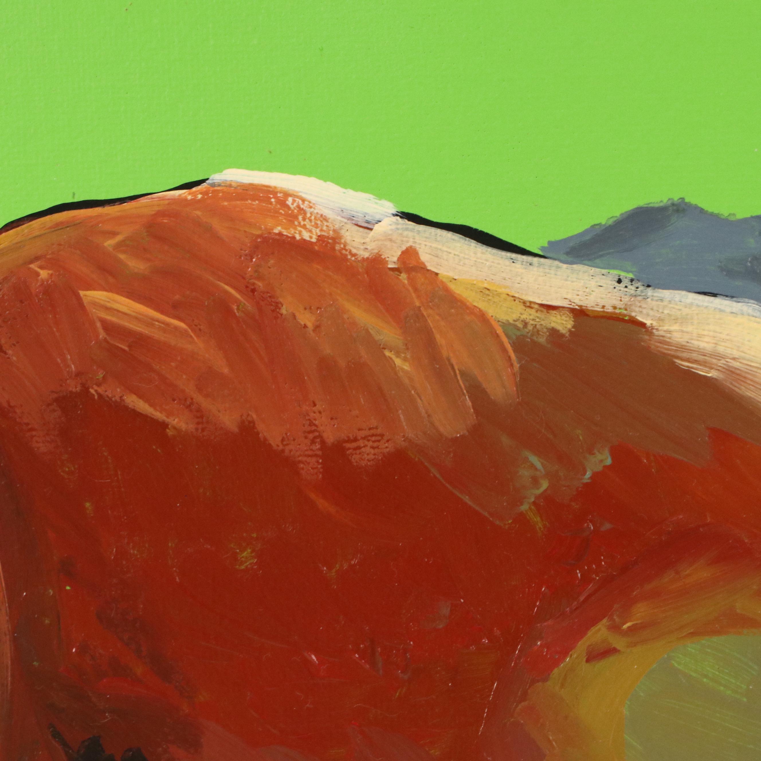 Joshua Ramsey Stylized Southwest Buffalo Acrylic Painting "Shadow Chaser," 2025