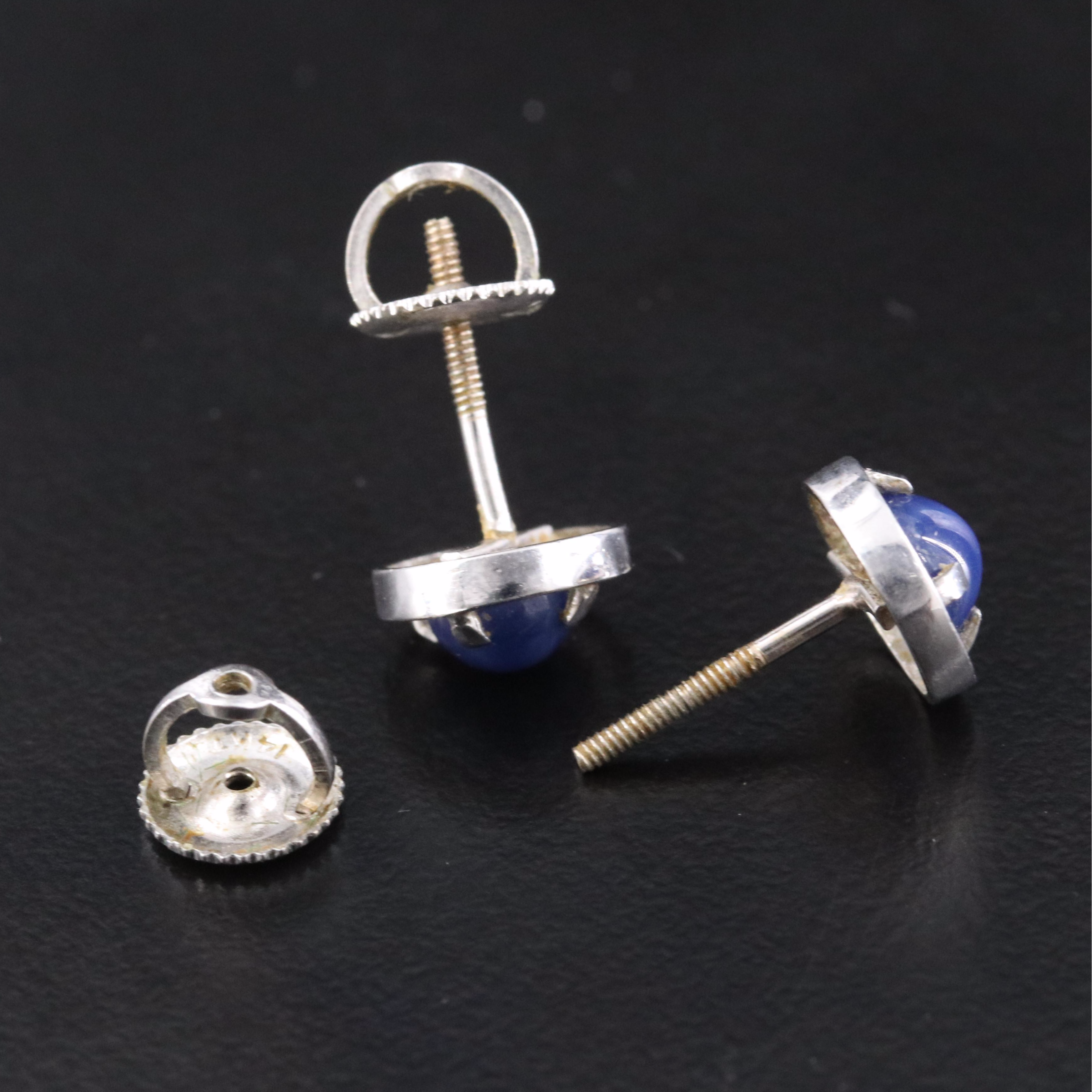 14K Star Sapphire Earrings