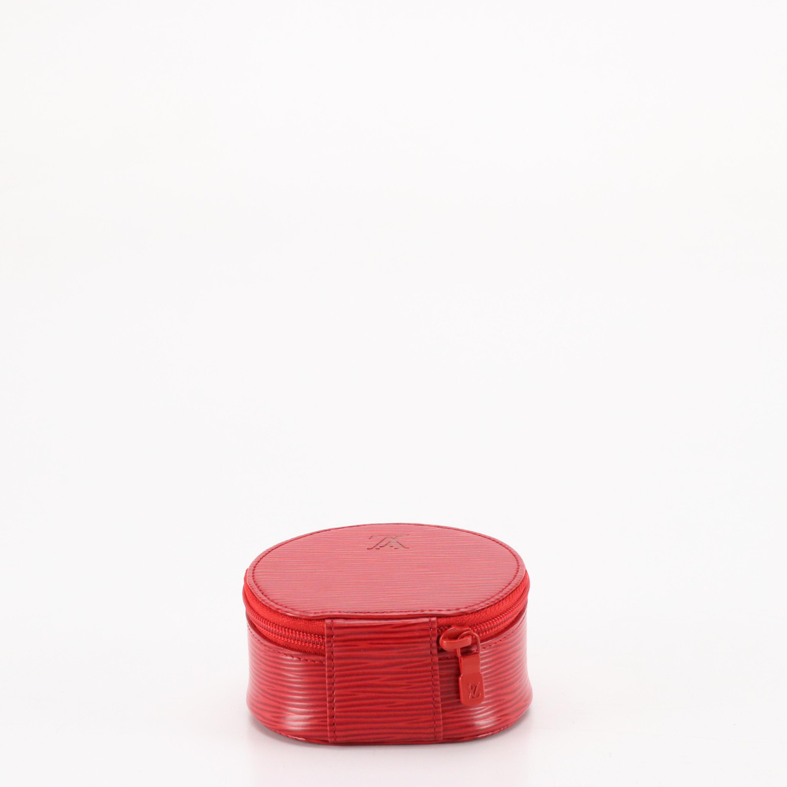 Louis Vuitton Ecrin Bijoux Zippered Jewelry Case in Red Epi Leather