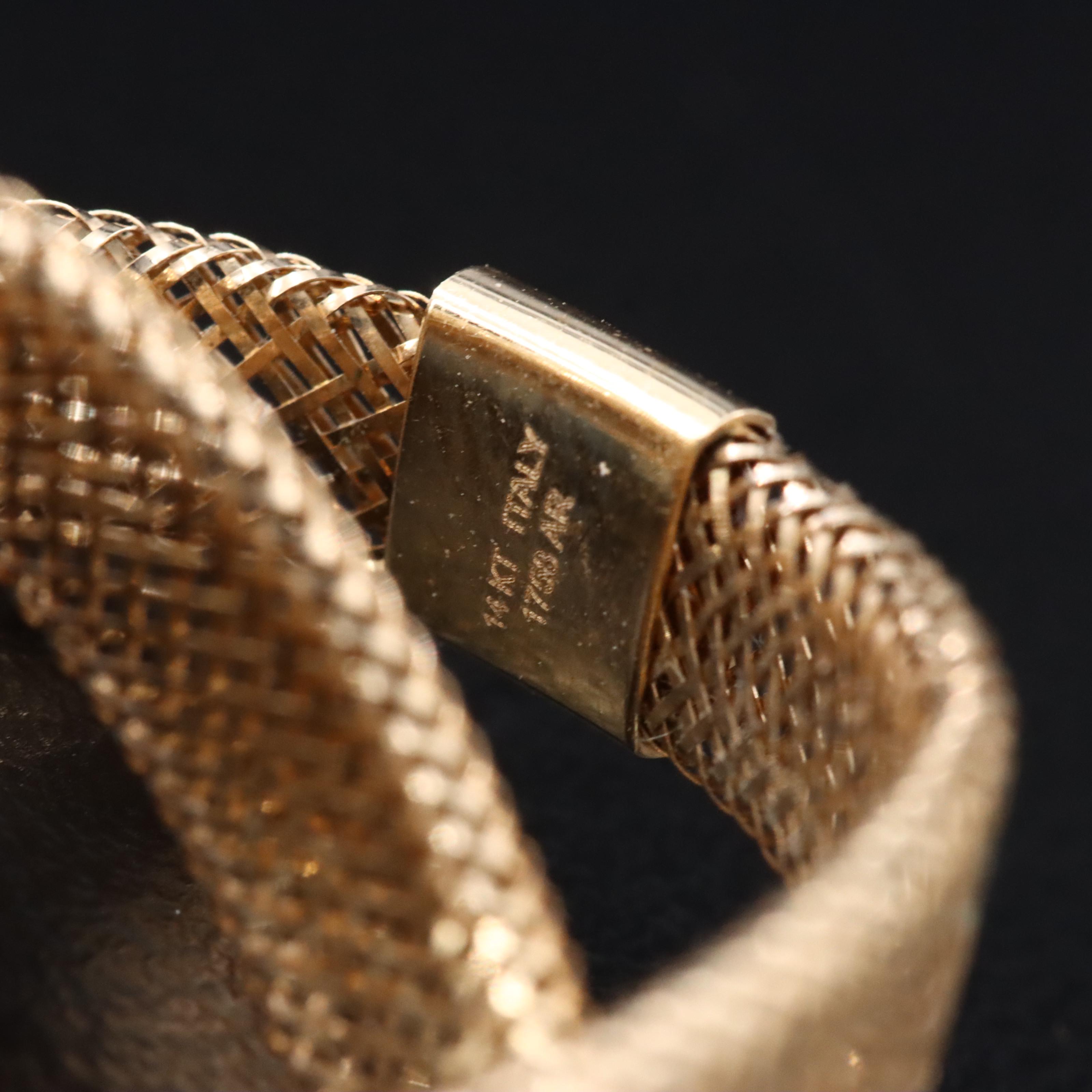 14K Mesh Crossover Ring