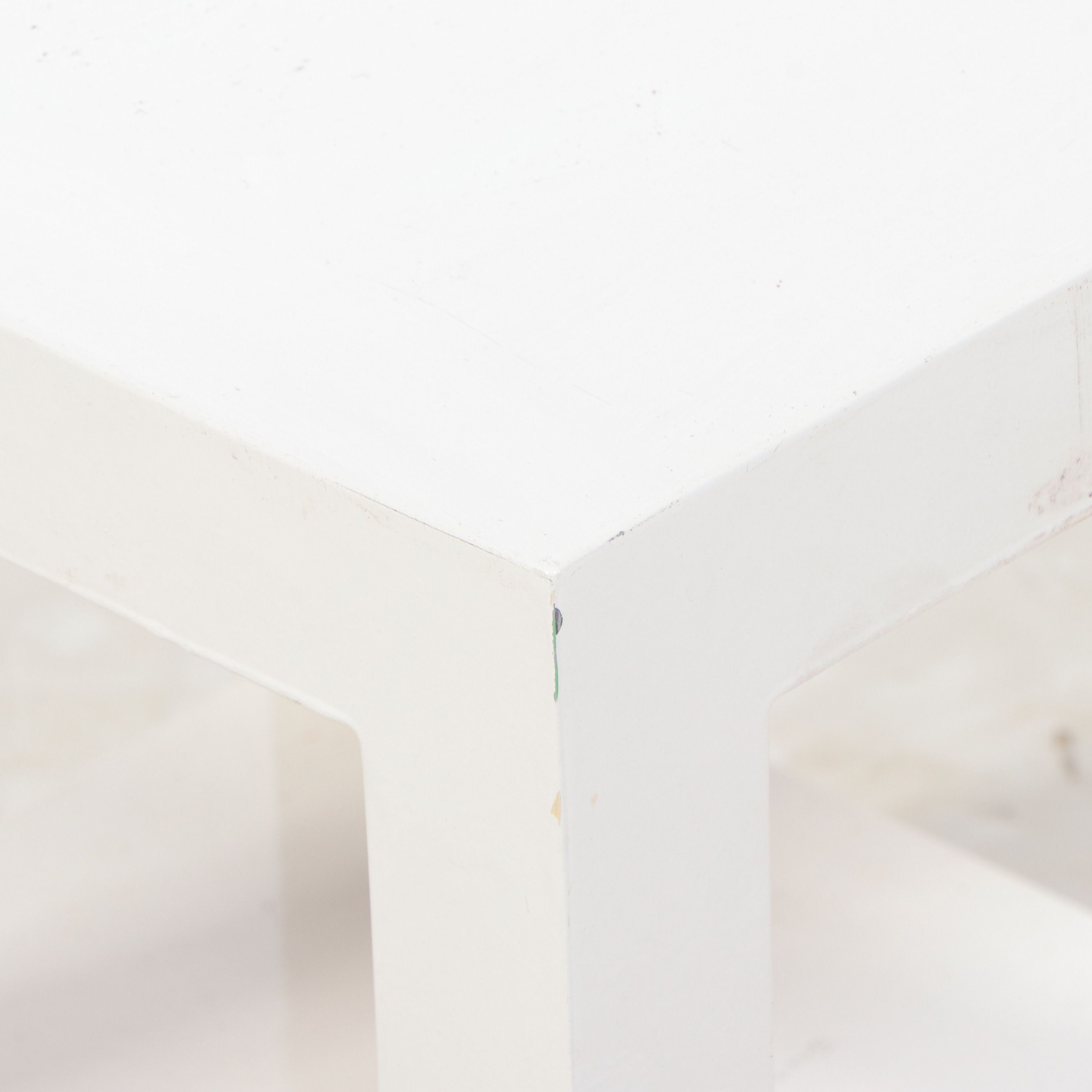 Pair of Modern Lacquered White End Tables