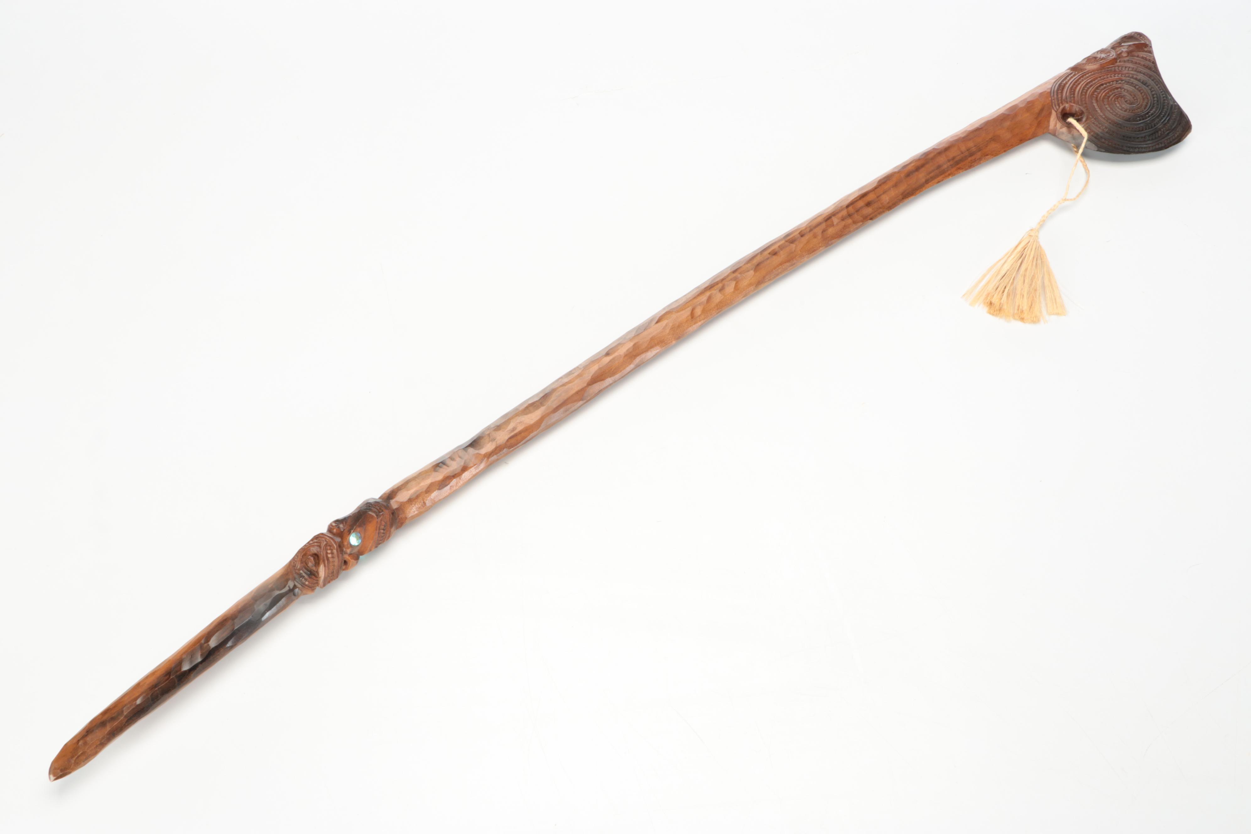 Maori Wood and Abalone Inlay Tewhatewha