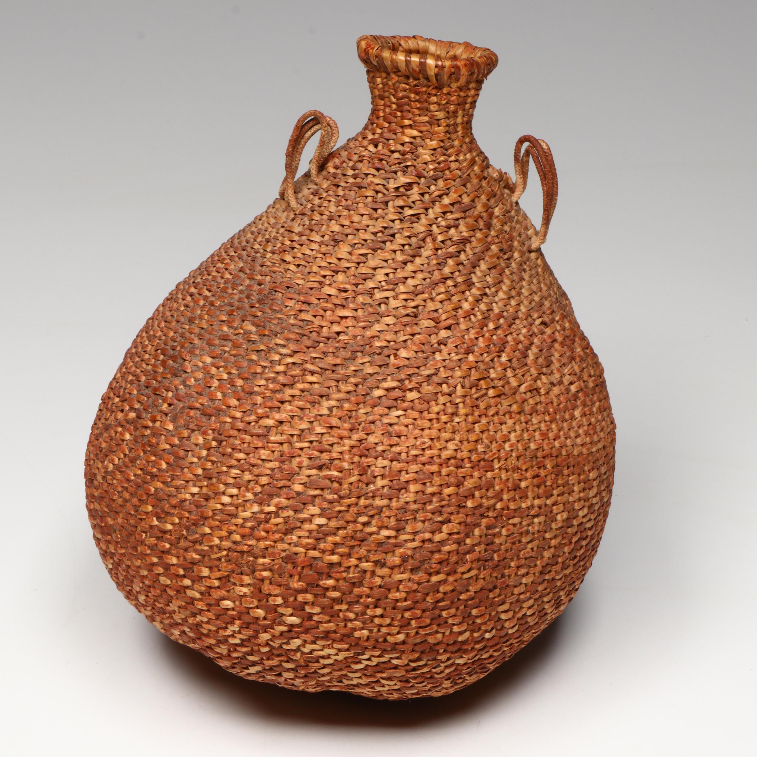 Indigenous Great Basin Paiute Basketry Storage Jars