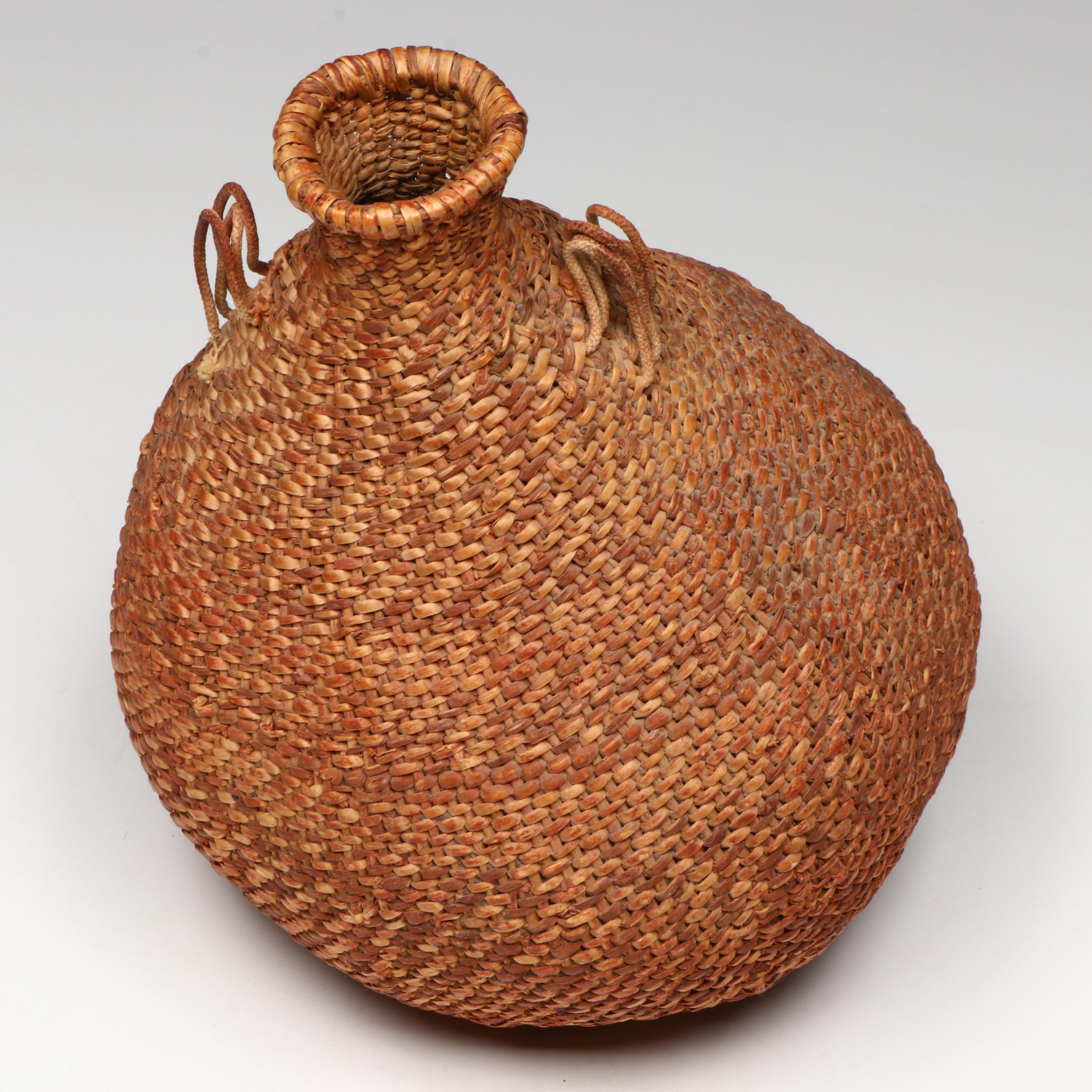 Indigenous Great Basin Paiute Basketry Storage Jars