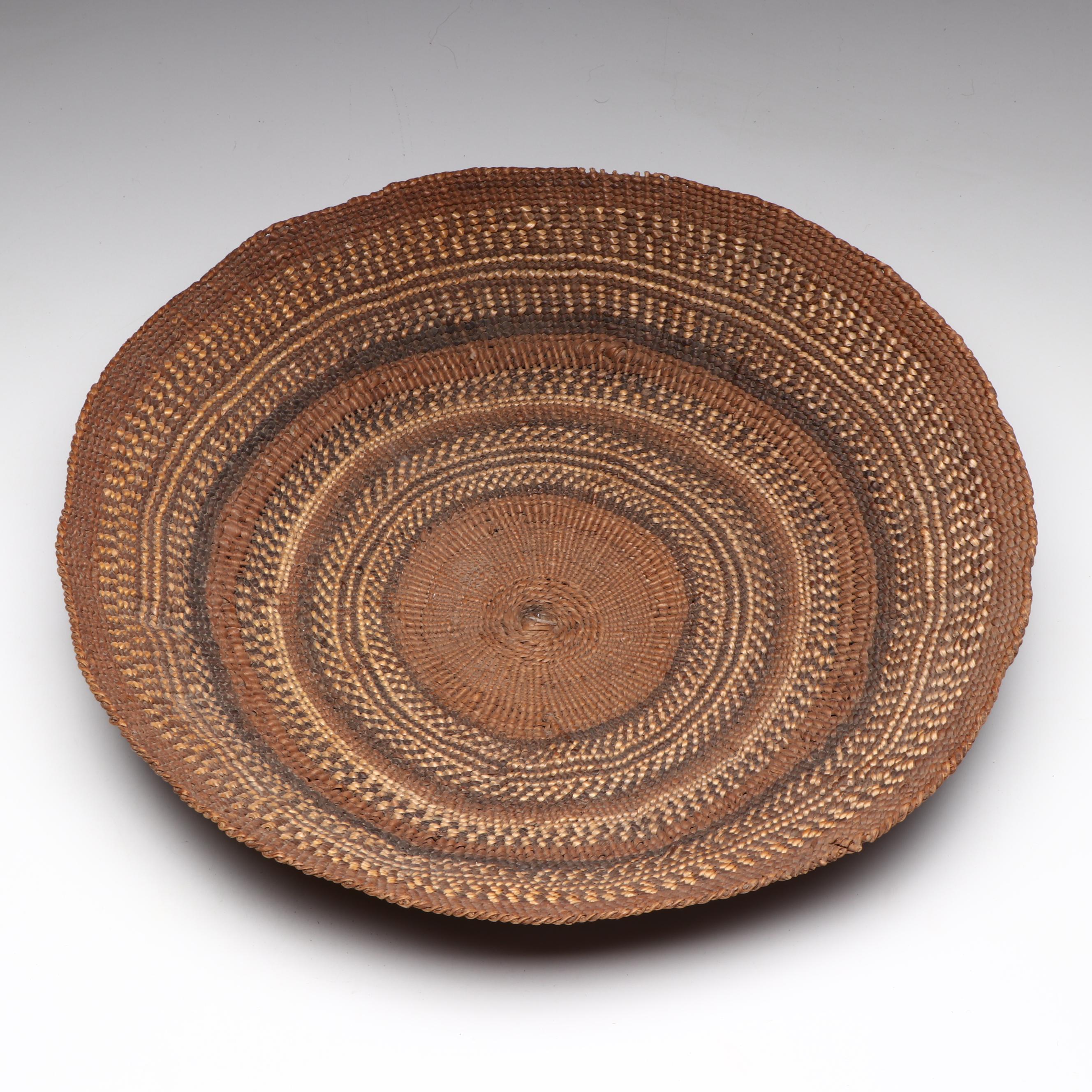 Northern Californian Karuk Hand-Woven Basket Tray
