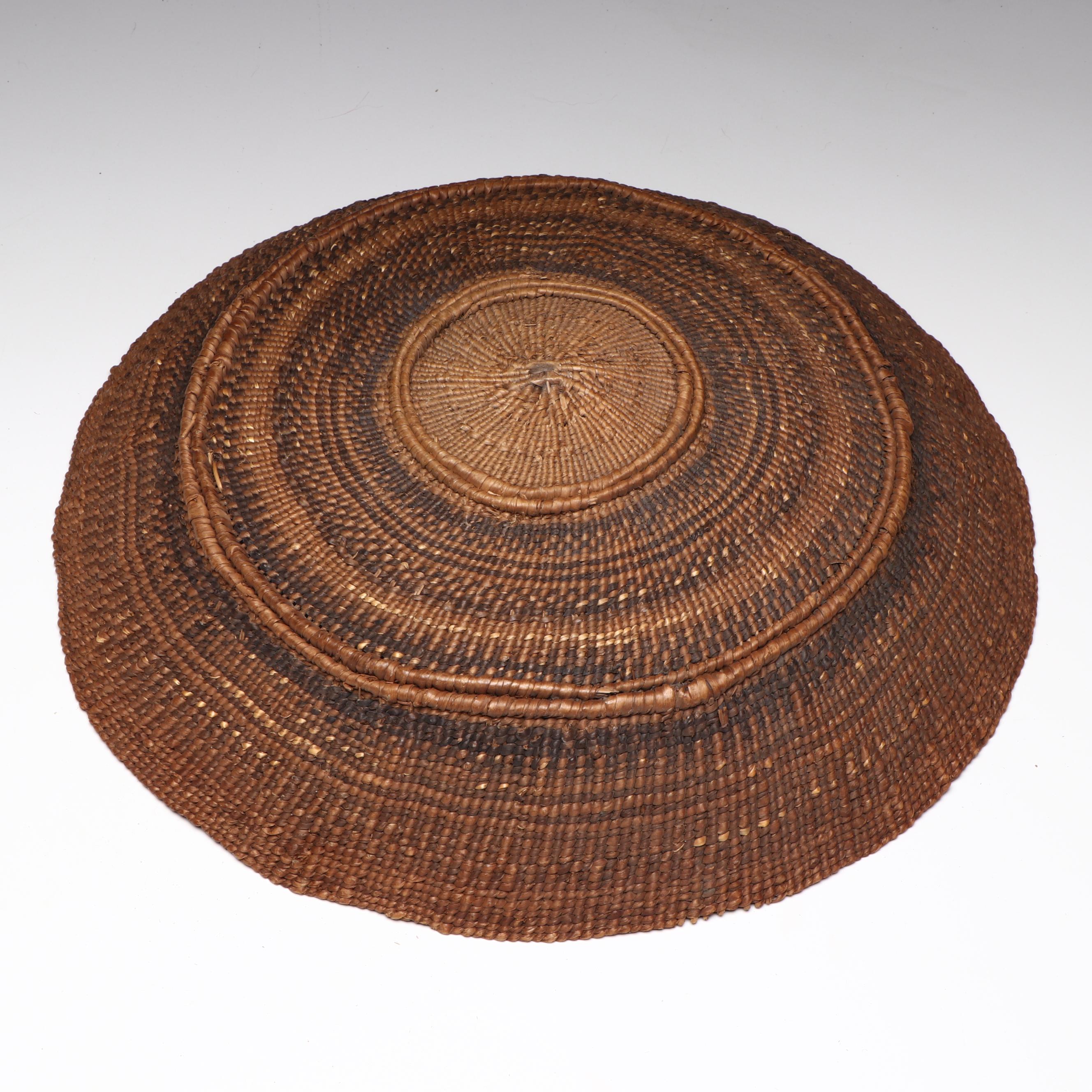 Northern Californian Karuk Hand-Woven Basket Tray