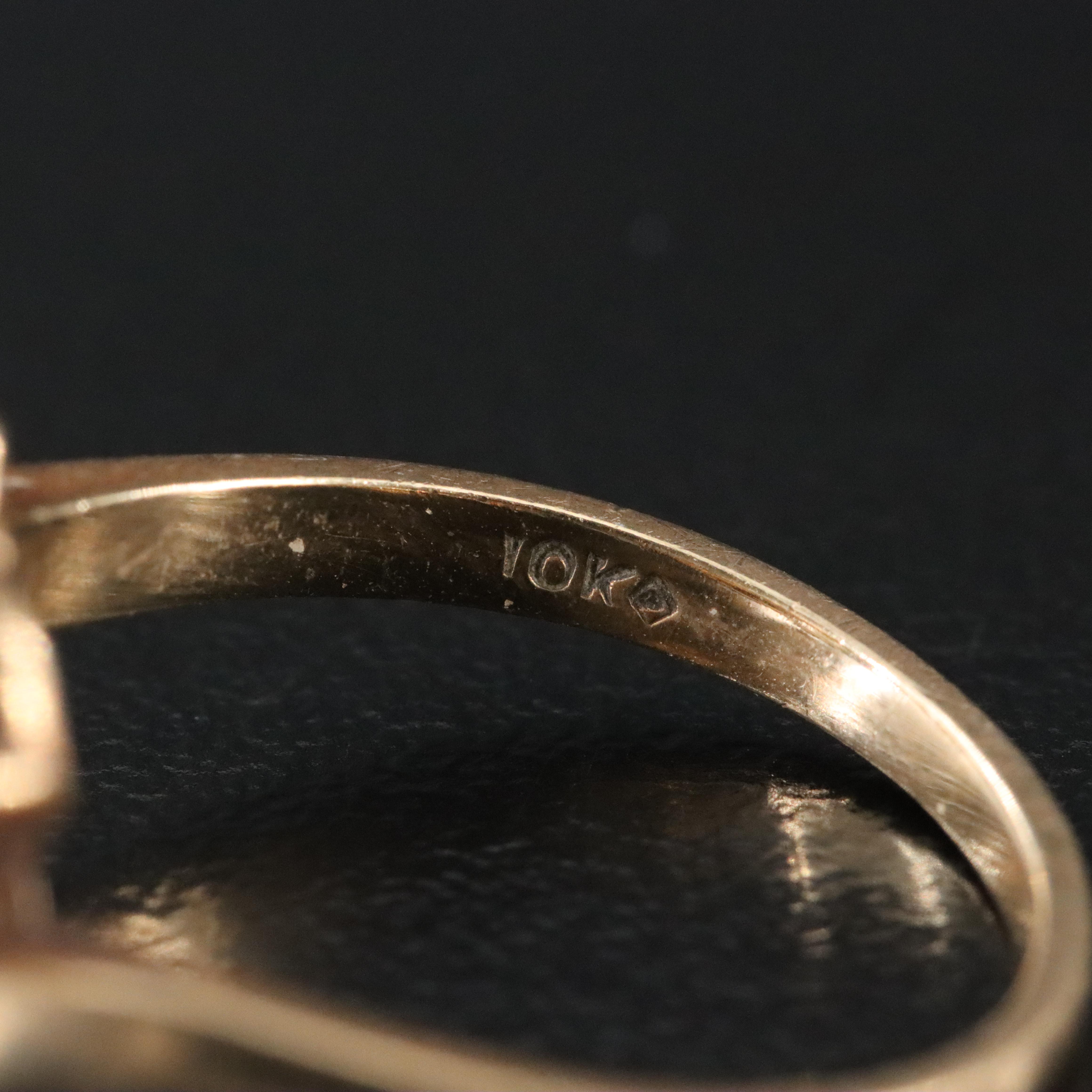 10K Pearl and Diamond Ring with Heart Details